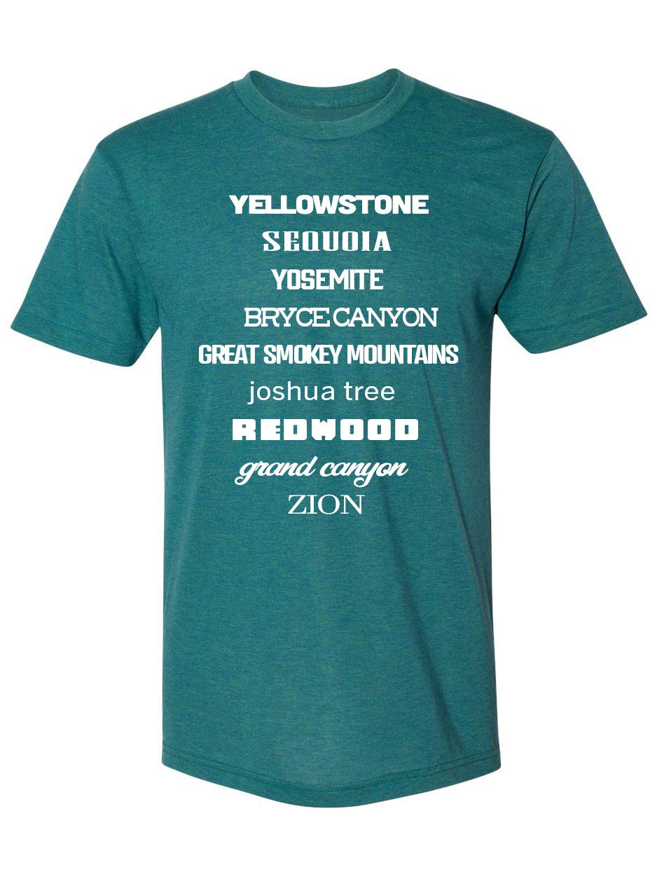 Premium USA-Made Tri-Blend National Parks T-Shirt - Comfortable & Durable for Hiking, Camping & Outdoor Adventures