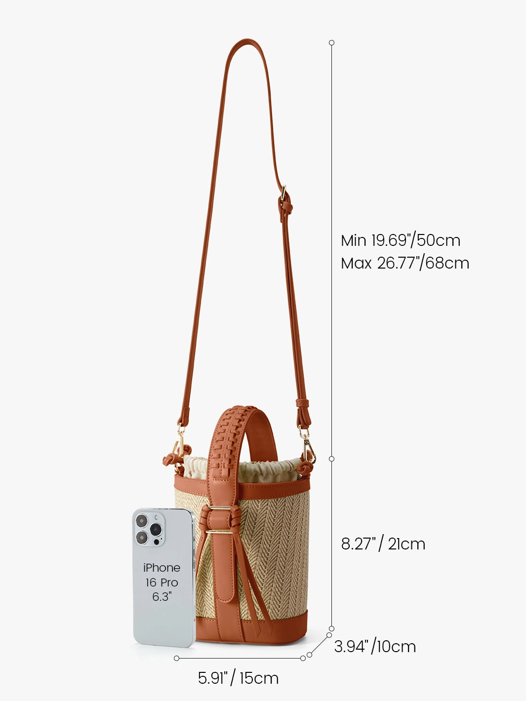 Stylish Marina Raffia Straw Bucket Bag for Women - Summer Beach Tote, Boho Chic Handbag for Travel, Shopping & Outdoor Activities