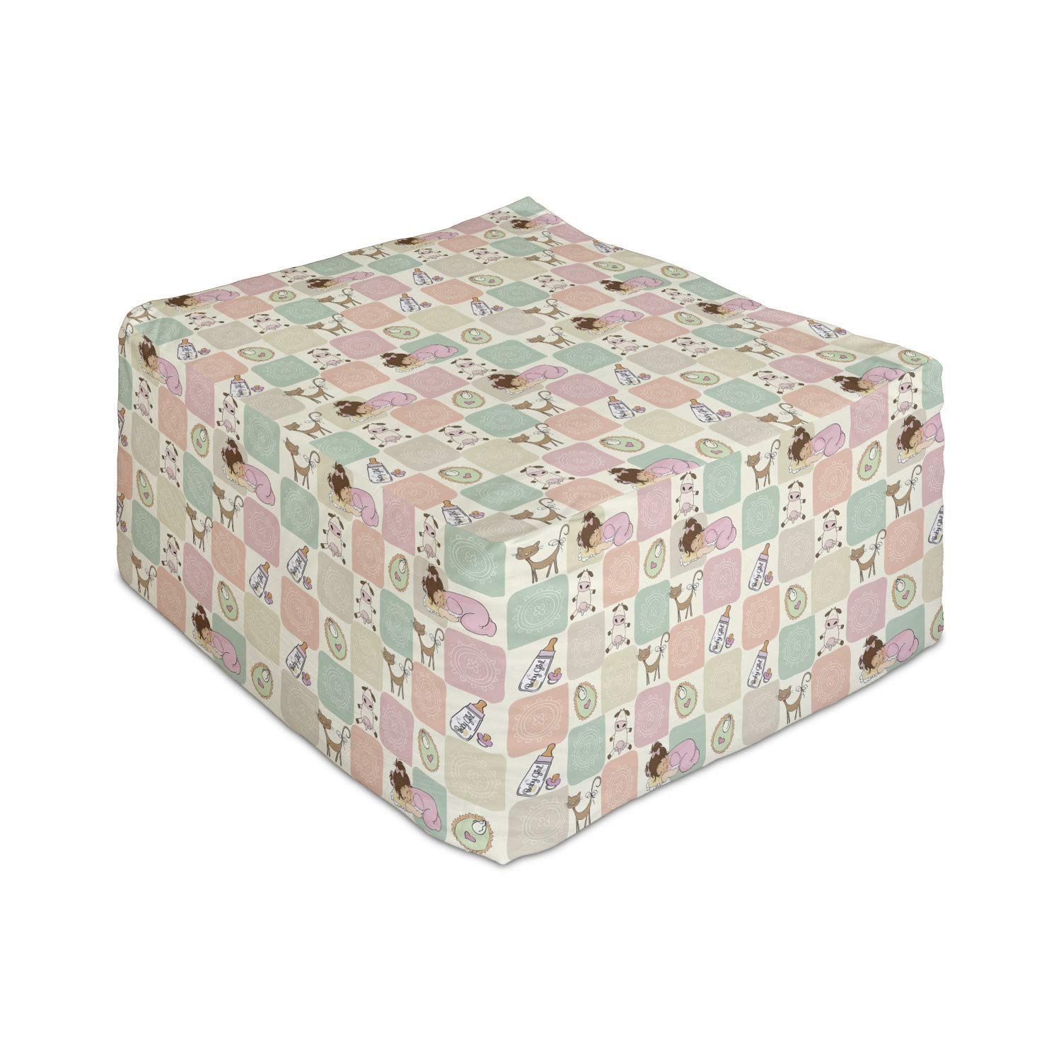Ambesonne Cartoon Rectangle Pouf Ottoman - 25