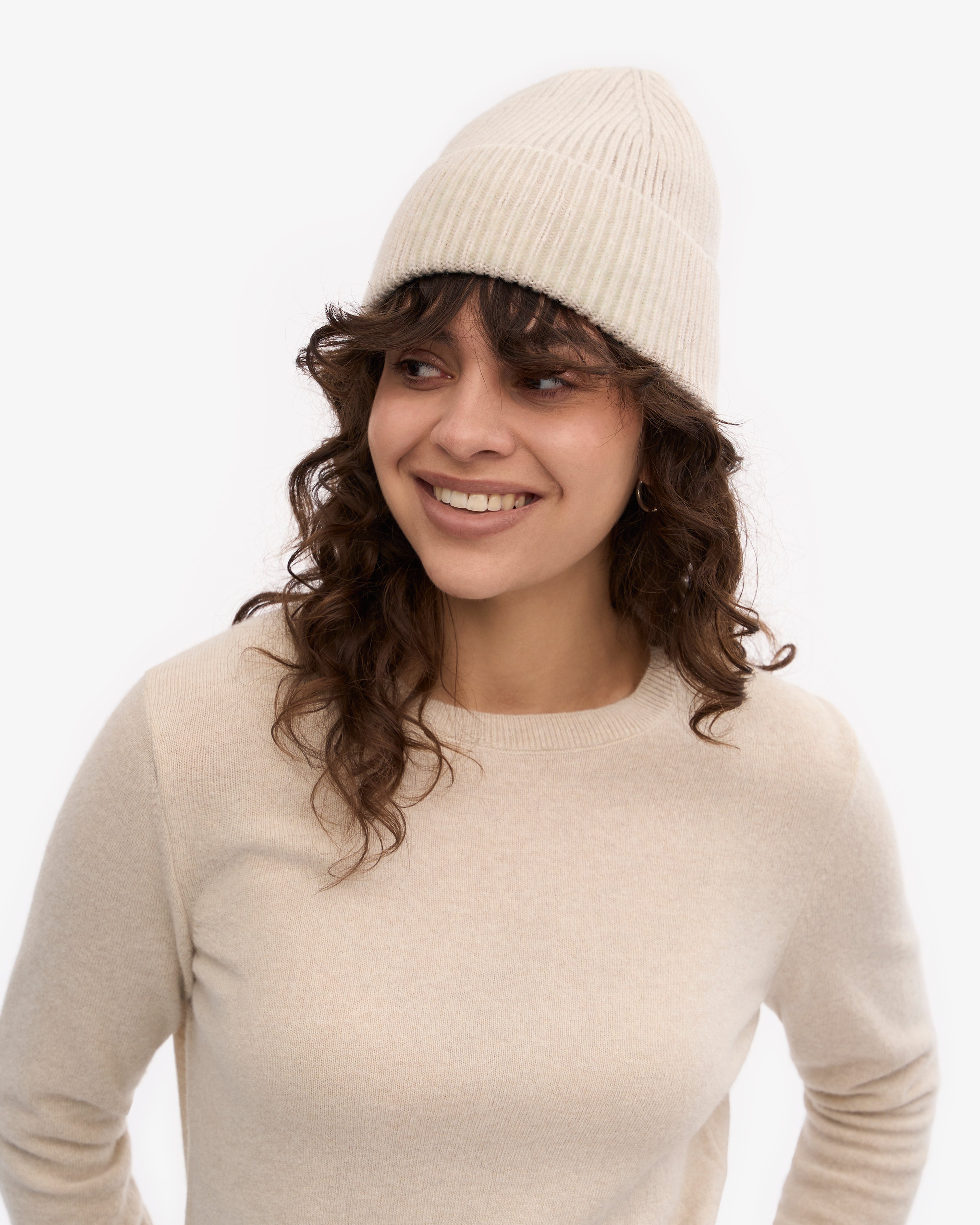 Premium Merino Wool Beanie for Men & Women - Soft Ivory White Winter Hat - Perfect for Skiing, Hiking & Cold Weather Outdoor Activities