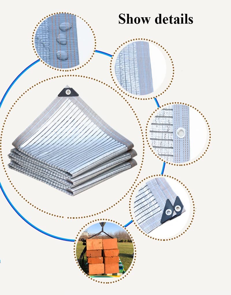 Premium Greenhouse Shading Net with Grommets - UV Resistant Sunblock Shade Cloth with Reinforced Edges - 2m x 10m Size for Roof, Balcony & Plant Protection - Ideal for Heat Insulation, Garden Shade & Outdoor Use