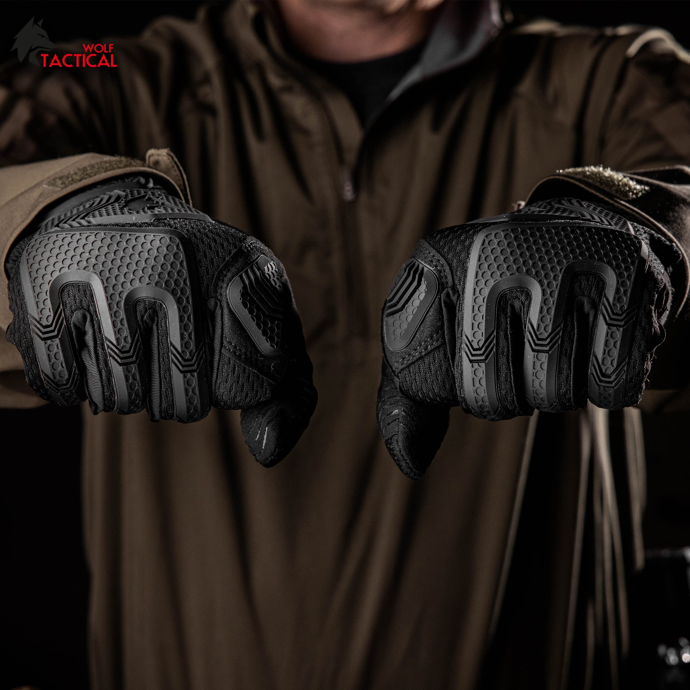 WOLF TACTICAL Shooting Gloves - Military & Airsoft Gloves for Men - Combat, Paintball & Touchscreen Compatible - Perfect for Outdoor Sports, Tactical Training & Shooting Range Activities