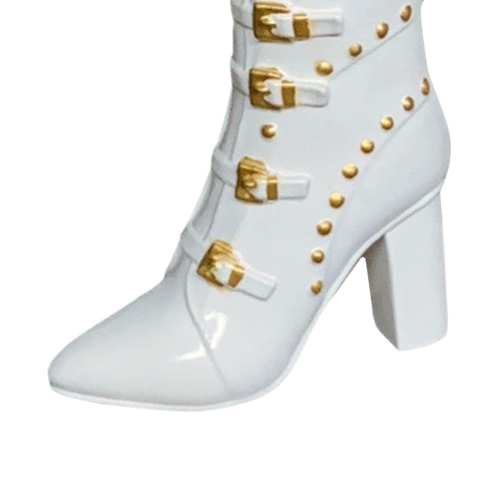 Kowaku 1/6 Scale BJD Doll High Heel Boots - White Ball Jointed Doll Shoes for Anime Figures & Collectible Dolls - Perfect for Cosplay, Photography & Display