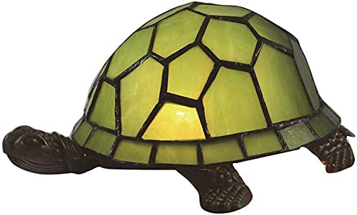 Zhangdong Stained Glass Turtle Table Lamp - Colorful European Style Bedside Night Light for Kids, Living Room & Bedroom Decor (Color B) | Perfect for Nursery, Study Room & Gift Giving
