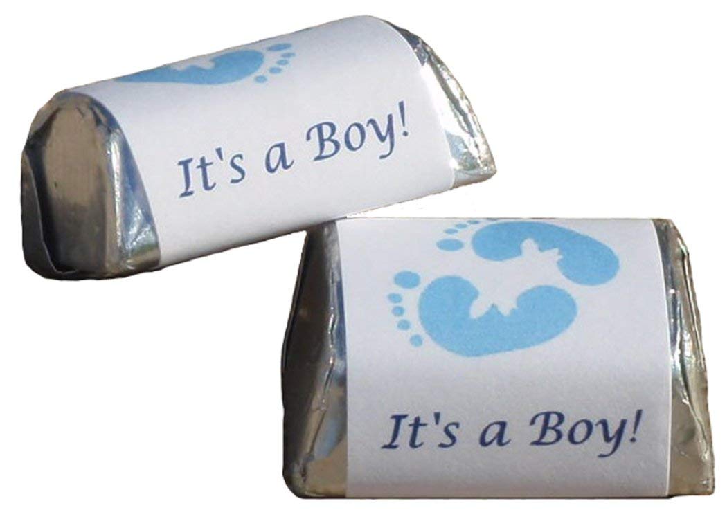 90 Blue Footprint Baby Shower Labels - Gender Reveal Party Decorations, Stickers & Favors for Newborn Celebrations | Perfect for Baby Sprinkle Events, Gift Wrapping & Nursery Decor