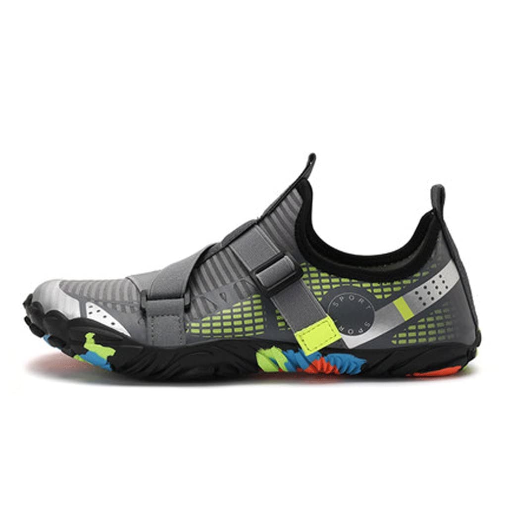 **EODNSOFN Quick Dry Breathable Water Shoes for Men & Women - Barefoot Beach Swim Sneakers for Hiking, Gym, Sports (Gray, Size 45) - Perfect for Pool, Surfing, Yoga & Outdoor Activities**