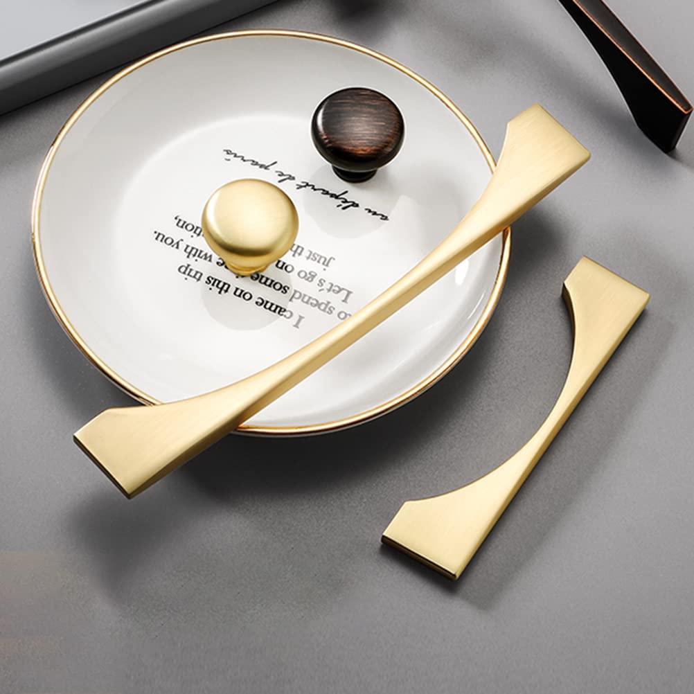 4 Pack Gold Cabinet Drawer Pulls - Brushed Brass Handles for Dresser & Bathroom Cabinets | Vintage Style Hardware for Home Renovation & Furniture Upgrade