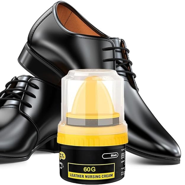 Premium ZEVON Leather Shoe Polish & Repair Cream - Natural Shoe Shine Liquid for Leather Protection Against Scuffs & Scratches - Includes Sponge Applicator - Ideal for Dress Shoes, Boots & Leather Accessories (Black)