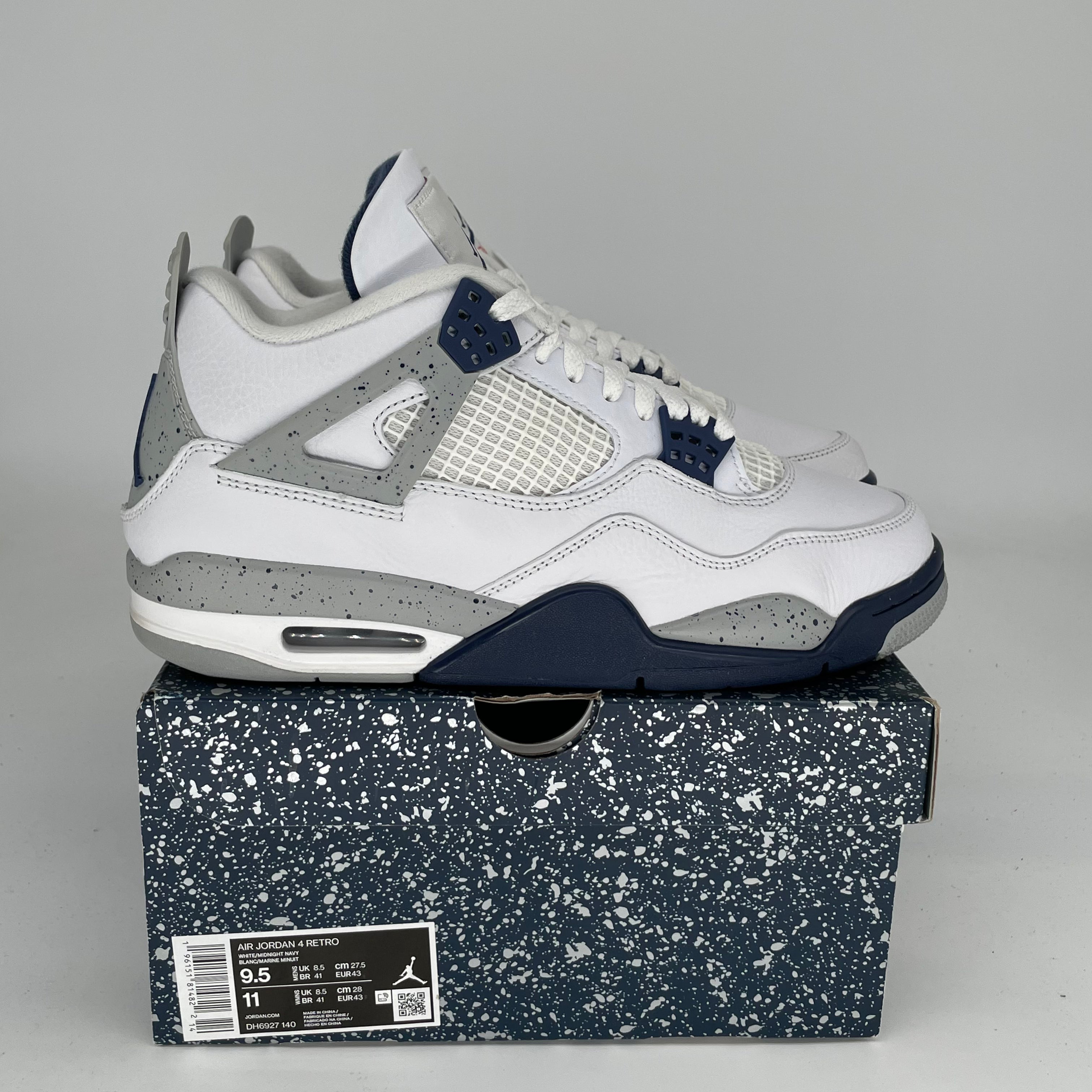 Air Jordan 4 Retro Midnight Navy Men's Basketball Shoes Size 9.5 - DH6927-140 | Sneakers for Casual Wear, Street Style & Basketball Games
