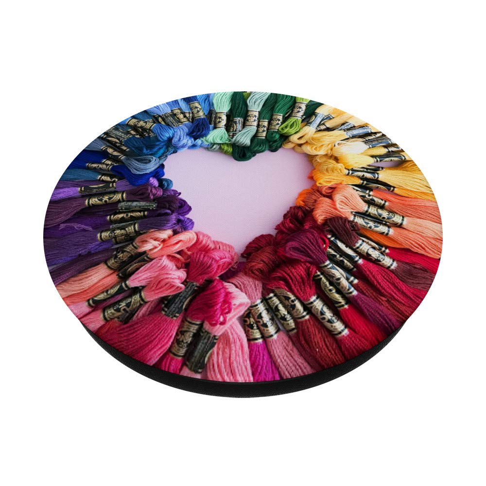 Rainbow Embroidery Floss Heart - 6 Stranded Cotton Thread for Cross Stitch, Needlework & DIY Crafts - Perfect for Valentine's Day Gifts, Scrapbooking & Handmade Card Decorations