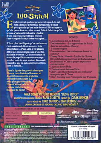 Lilo & Stitch DVD [French Import] - Disney Animated Movie for Kids & Family Movie Night