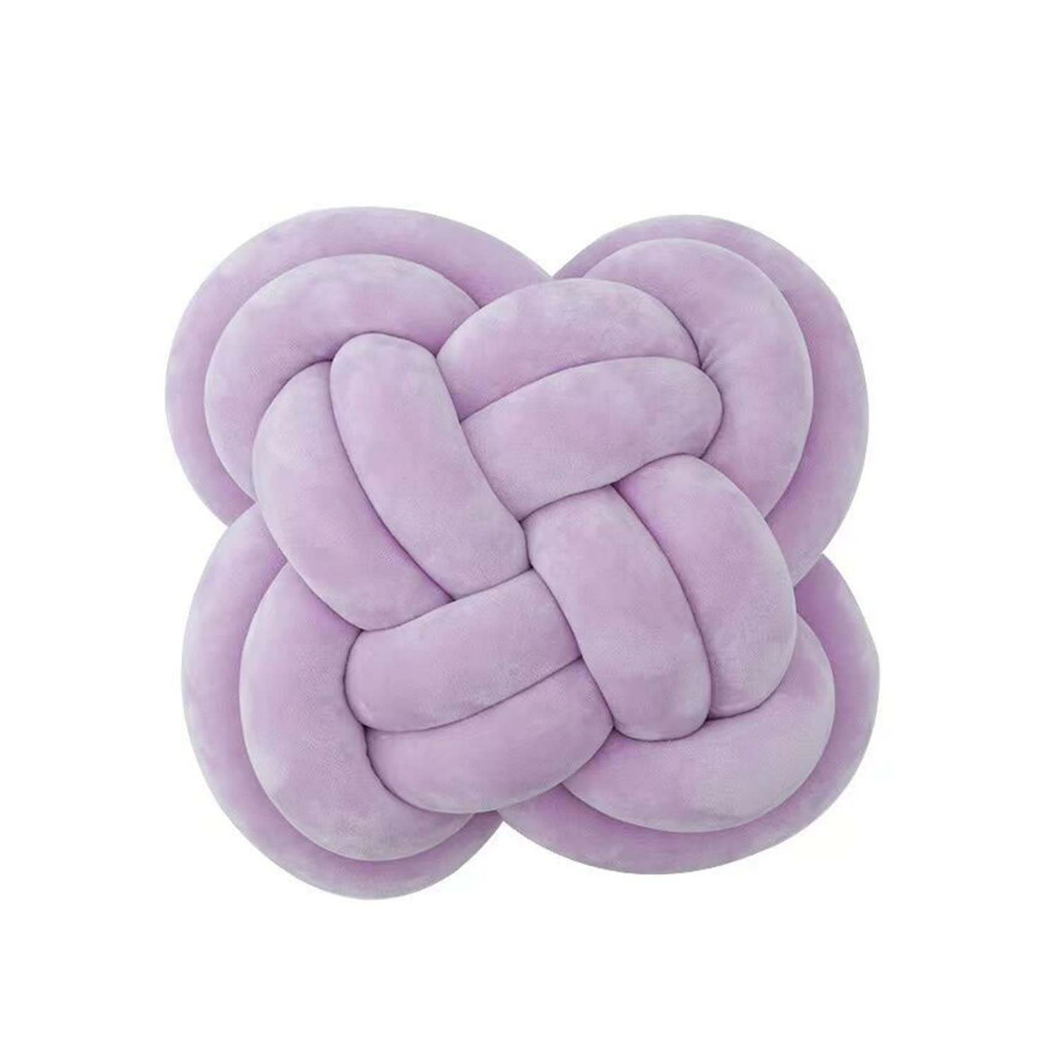 Light Purple Velvet Knot Pillow Ball - 12x12 Round Soft Decorative Throw Cushion for Sofa, Bed & Living Room Decor | Perfect for Cozy Home Accents, Lounge Relaxation & Stylish Interior Design