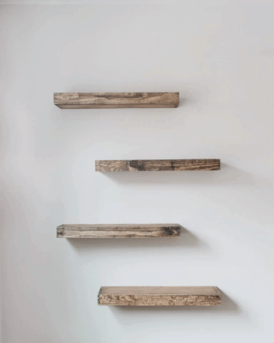 Floating Shelves for Wall - Rustic Wood Wall Shelves for Home Decor, Bedroom, Living Room, Bathroom - Easy Install Timber Edge Floating Shelves Set of 3 - Perfect for Displaying Photos, Books, Plants & Decor Items