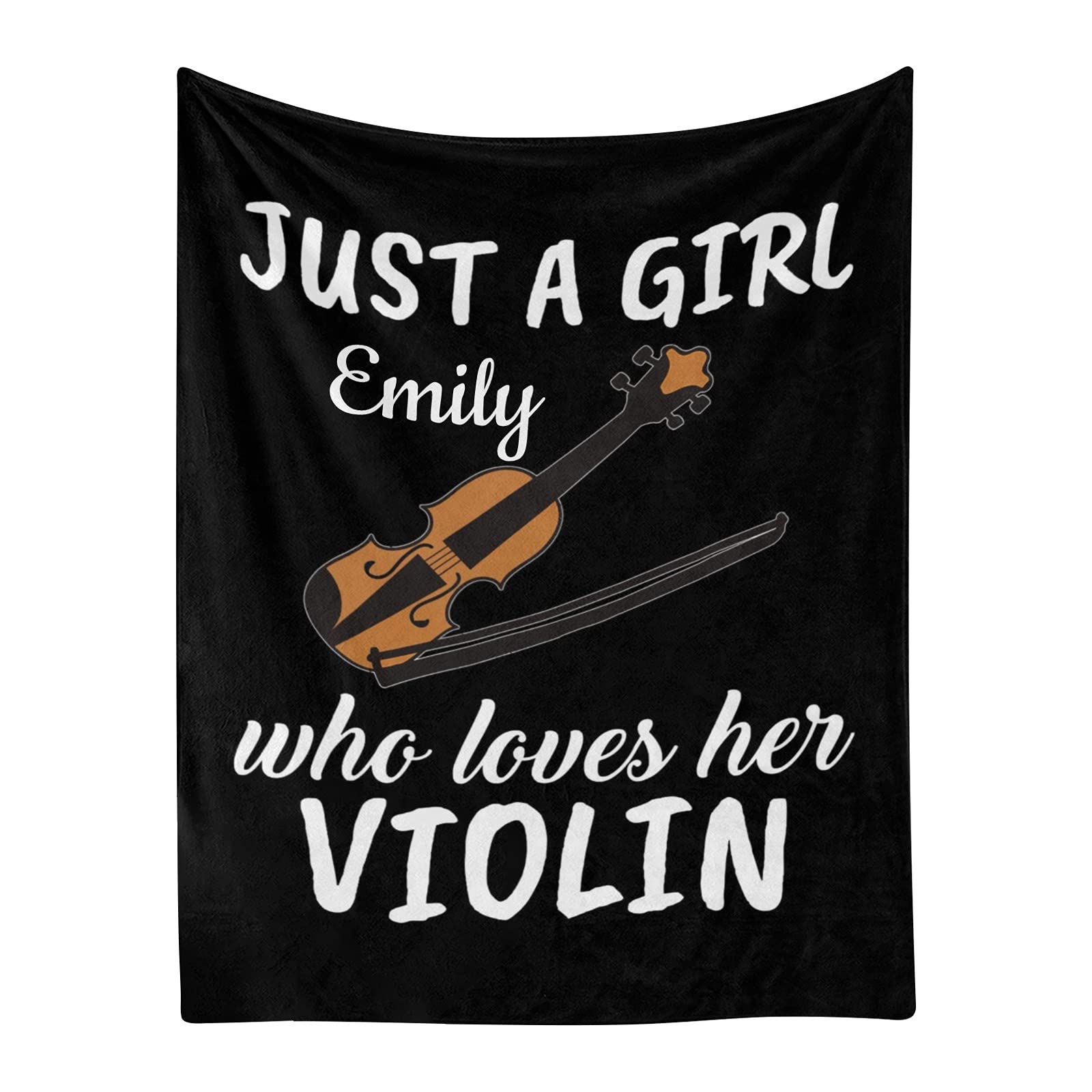 Personalized Fleece Blanket with Name - 50'' x 60'' Super Soft Custom Throw for Violin Lovers, Men & Women - Perfect Wedding Gift & Cozy Home Decor for Music Rooms, Couples Bedrooms