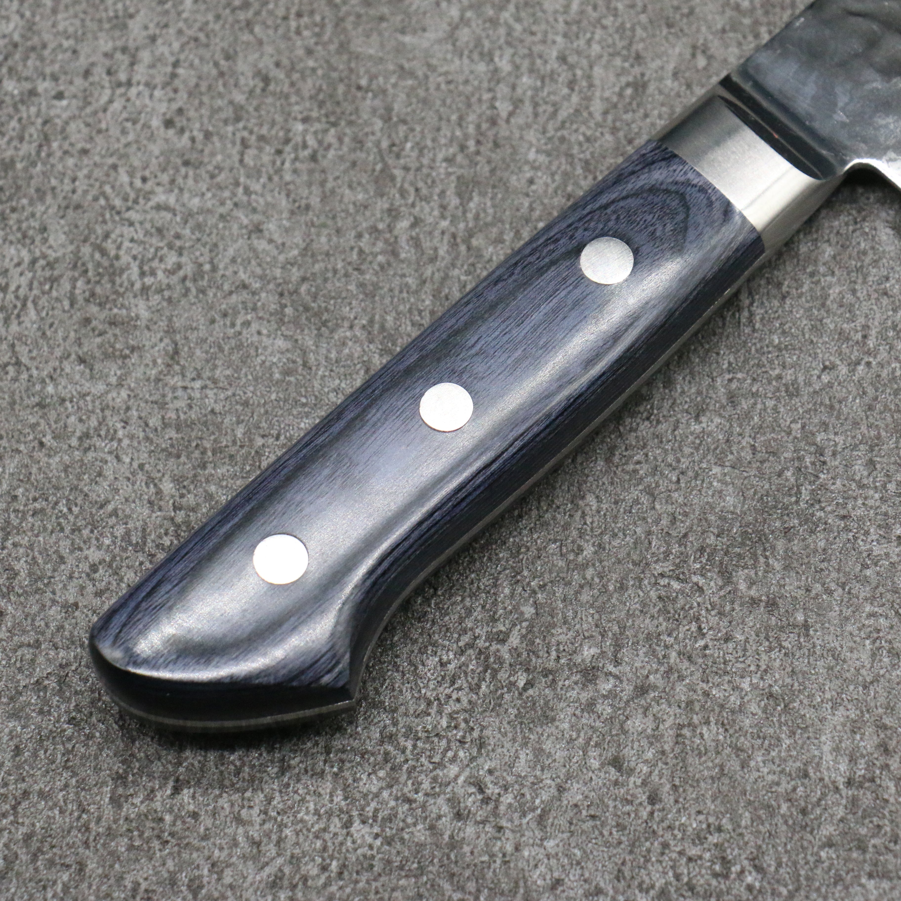 Premium Seisuke Seiun VG10 33-Layer Damascus Santoku Knife 180mm - Navy Blue Pakkawood Handle - Japanese Kitchen Knife for Slicing, Dicing & Chopping Vegetables, Meat & Fish