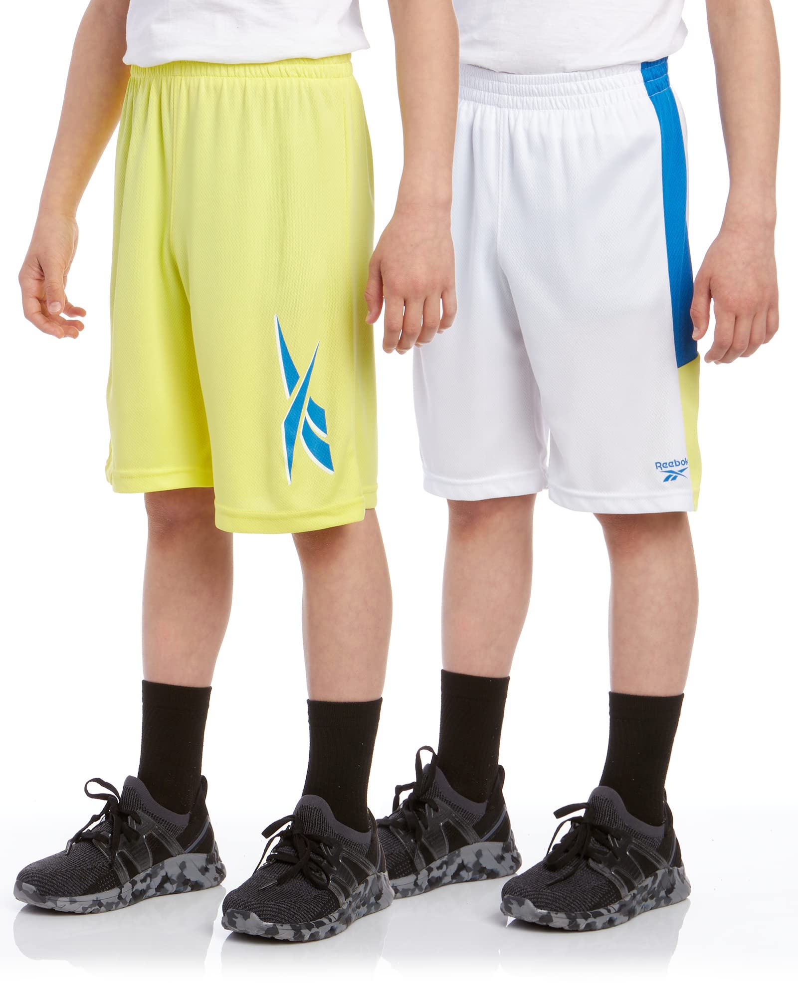 Reebok Boys' Athletic Shorts 2-Pack - Breathable Quick-Dry Mesh Basketball Shorts for Kids | Gym & Running Workout Shorts | Sizes S-XL | Perfect for Sports Practice, School PE & Summer Activities