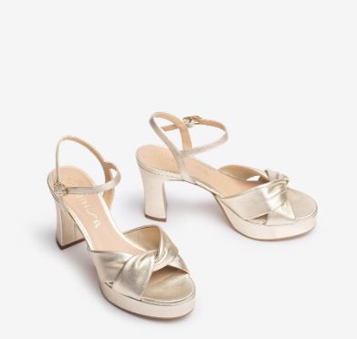 UNISA Onoa Gold Platform Sandal for Women - Comfortable High Heel Summer Dress Sandals with Cushioned Footbed | Perfect for Weddings, Parties & Beach Vacations