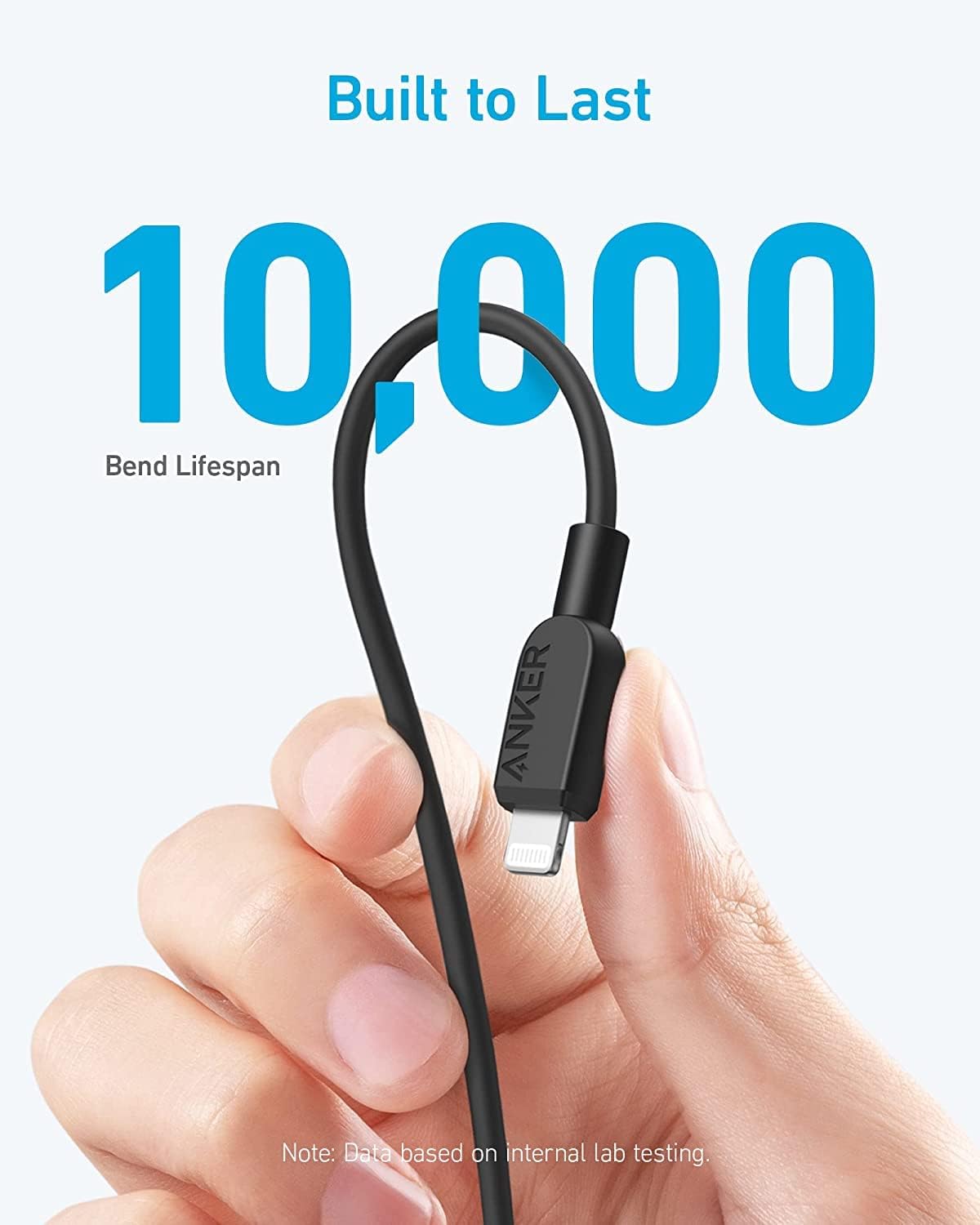 Anker USB C to Lightning Cable 6FT MFi Certified Fast Charging Cord for iPhone 14/13/12/11/X/8 & More - Durable Nylon Braided Black Cable (Charger Not Included) - Perfect for Home, Office & Travel Charging