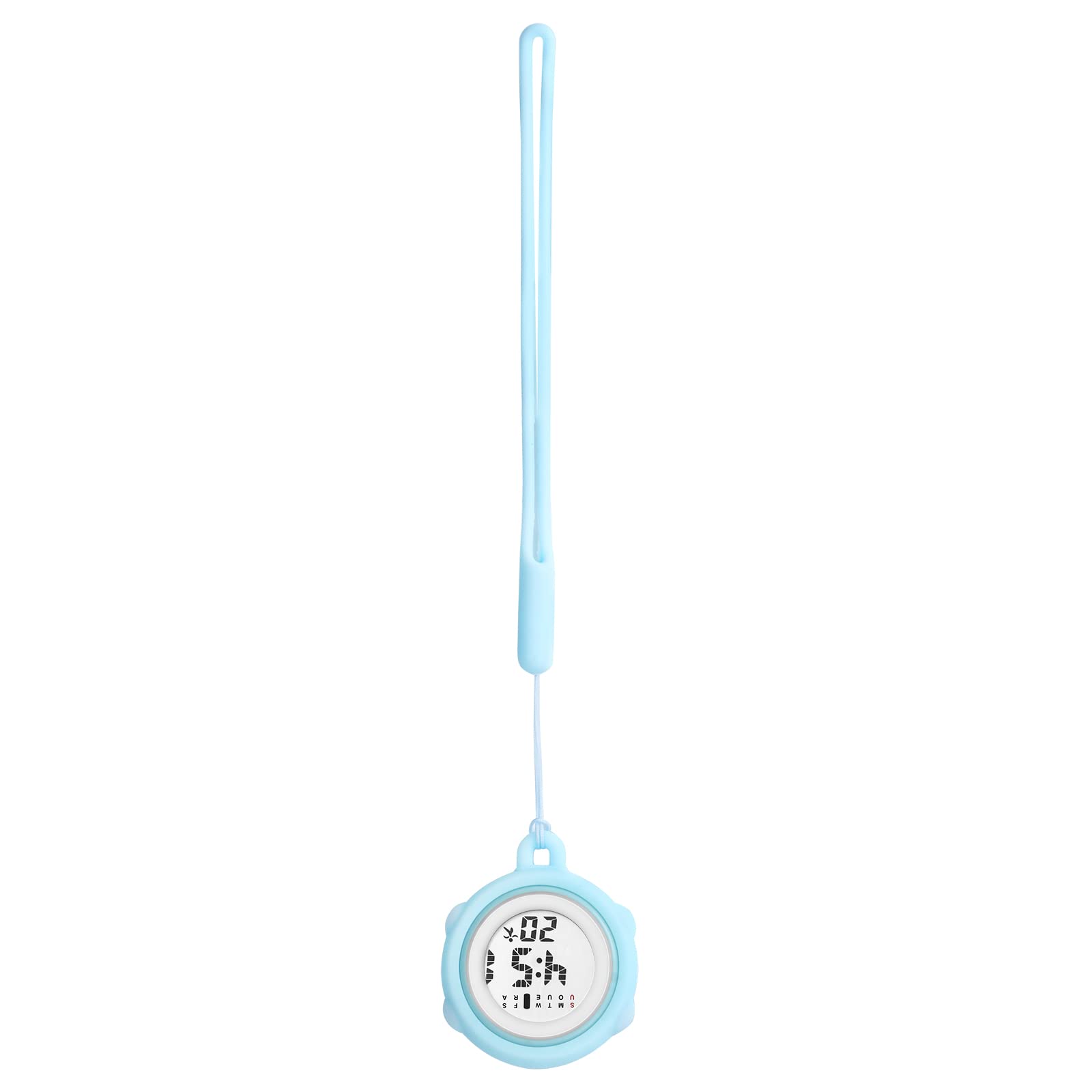 Waterproof Silicone Digital Clip Watch for Nurses & Doctors - Portable Lapel Lanyard Watch with Calendar & Stopwatch - Ideal for Medical Professionals, Teachers, and Outdoor Activities