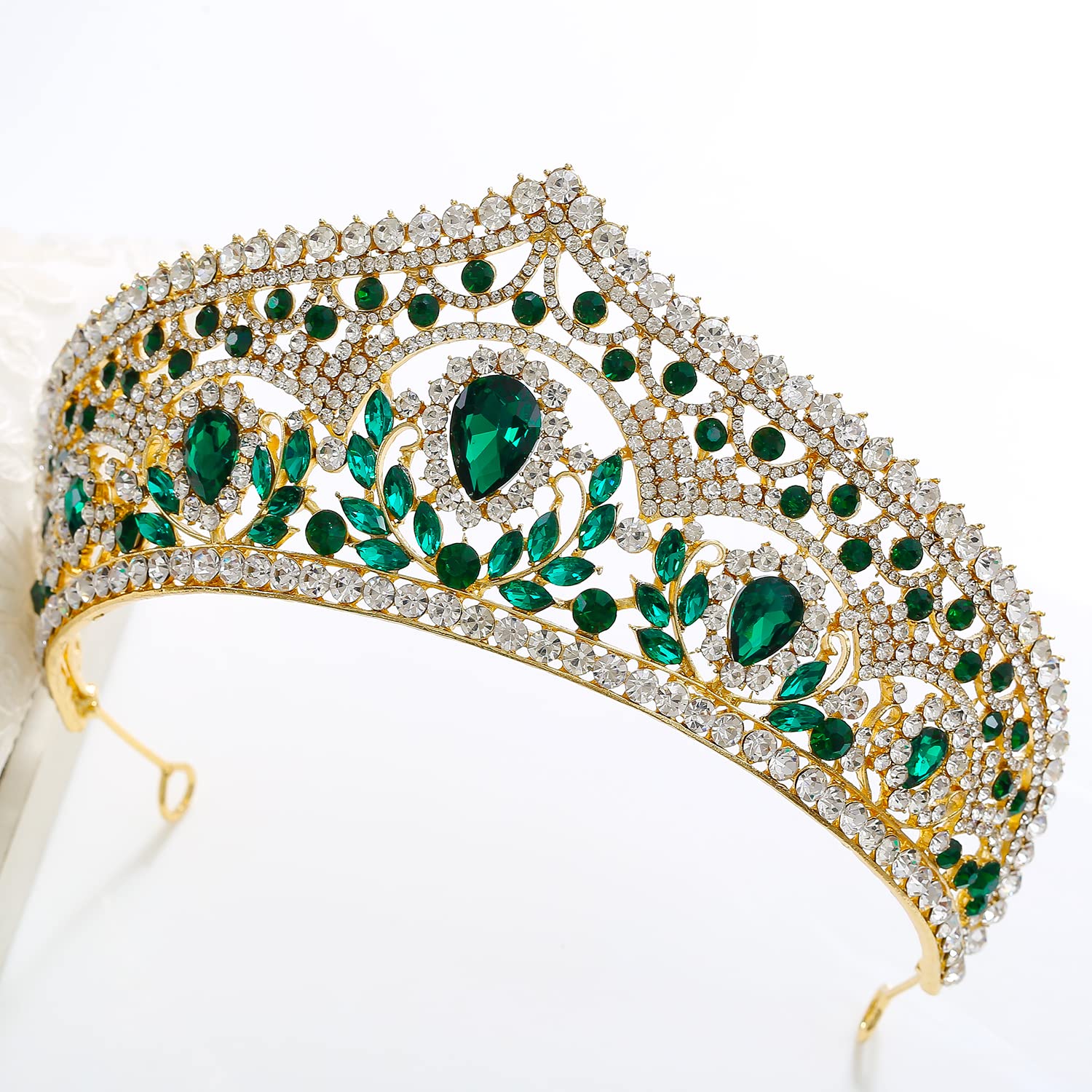 Elegant Women's Crown Hair Accessories - Wedding Headbands & Girls' Dress Jewelry for Birthday Parties (5 Colors, Green) - Perfect for Bridal, Prom, and Special Occasions