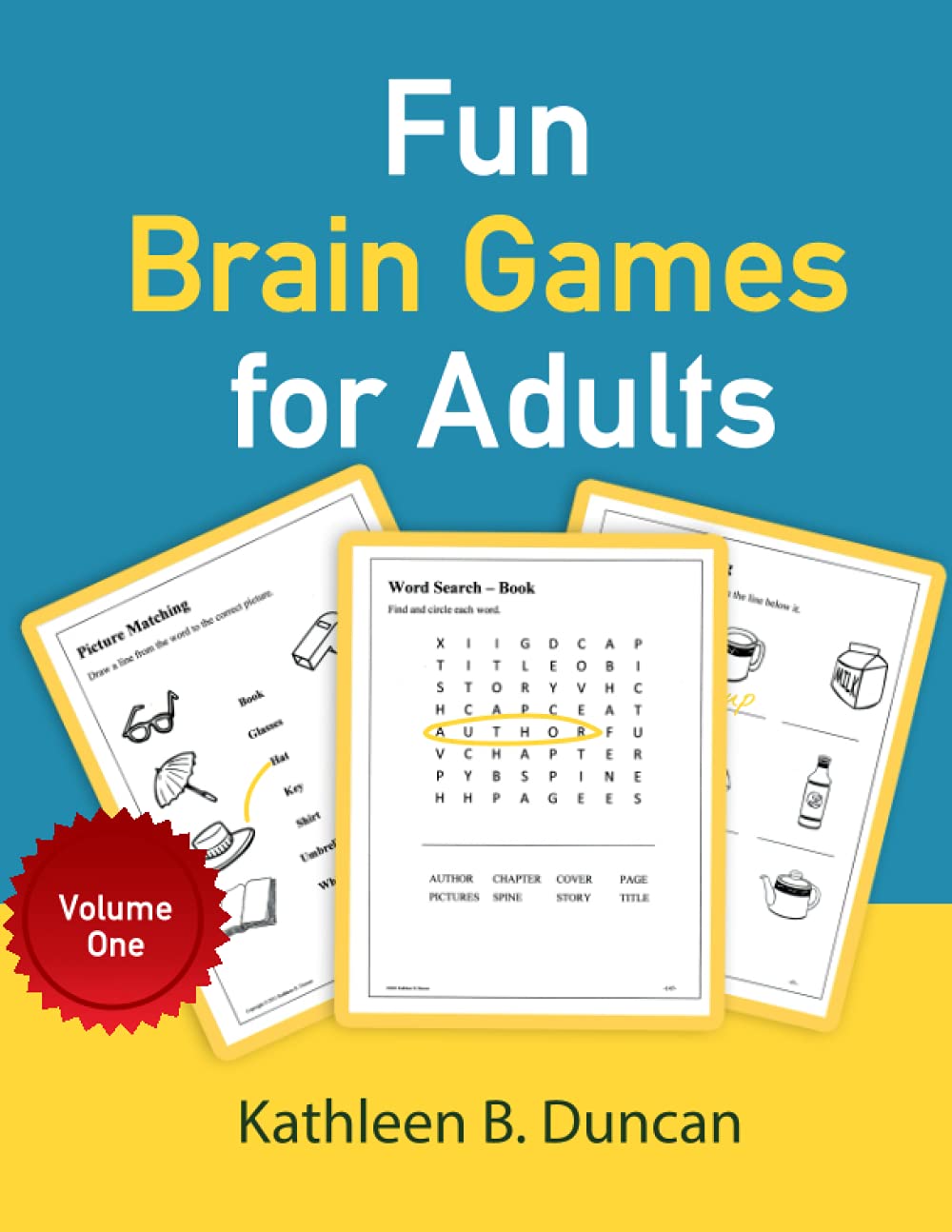 Fun Brain Games for Adults Volume 1 - Memory & Logic Puzzles for Stress Relief & Cognitive Training - Perfect for Home, Office & Travel Entertainment
