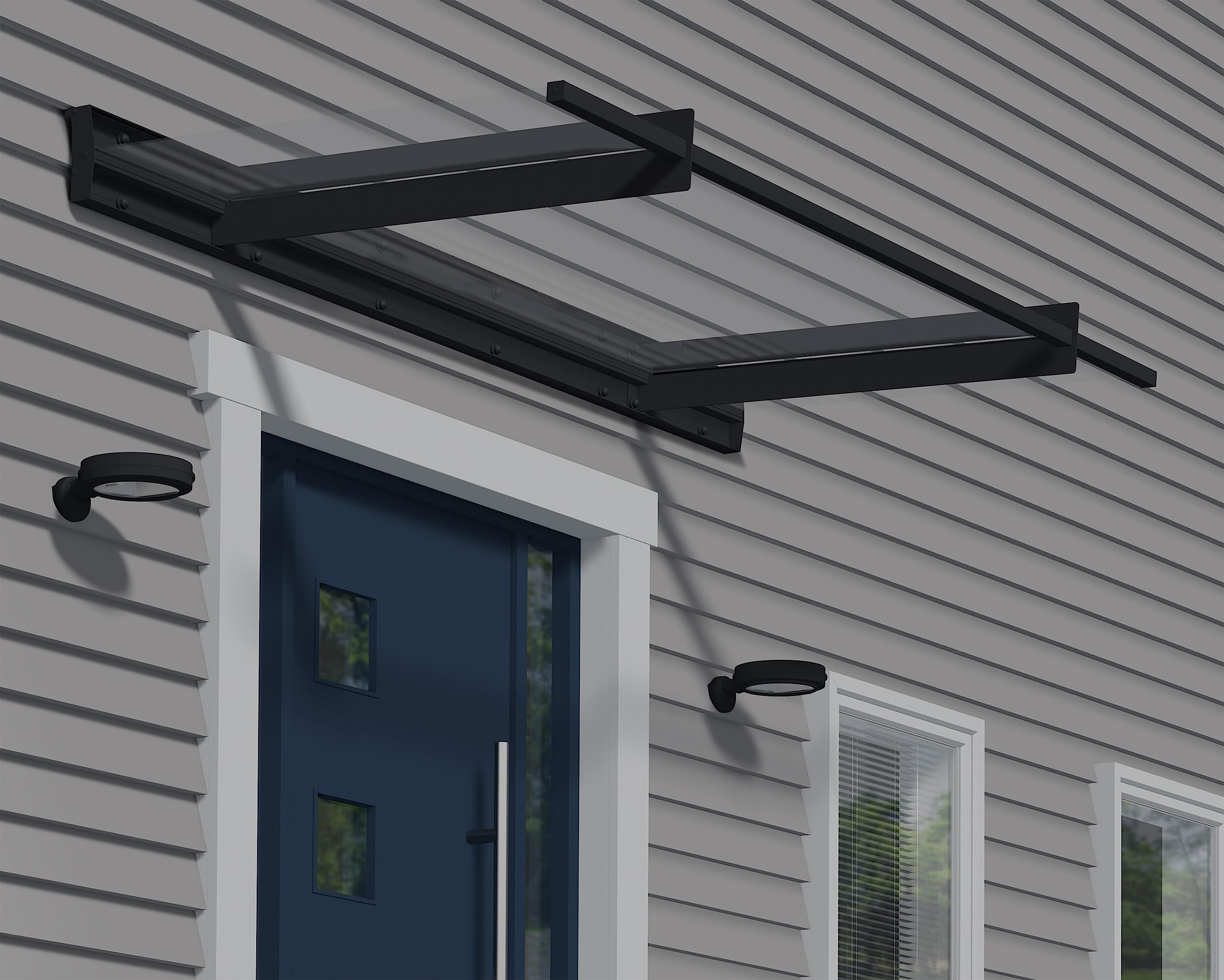 Palram Canopia 2050 Nancy Door Awning Mounting Plate - Gray Replacement Part for Easy Installation | Perfect for Patio, Deck & Outdoor Entryway Protection