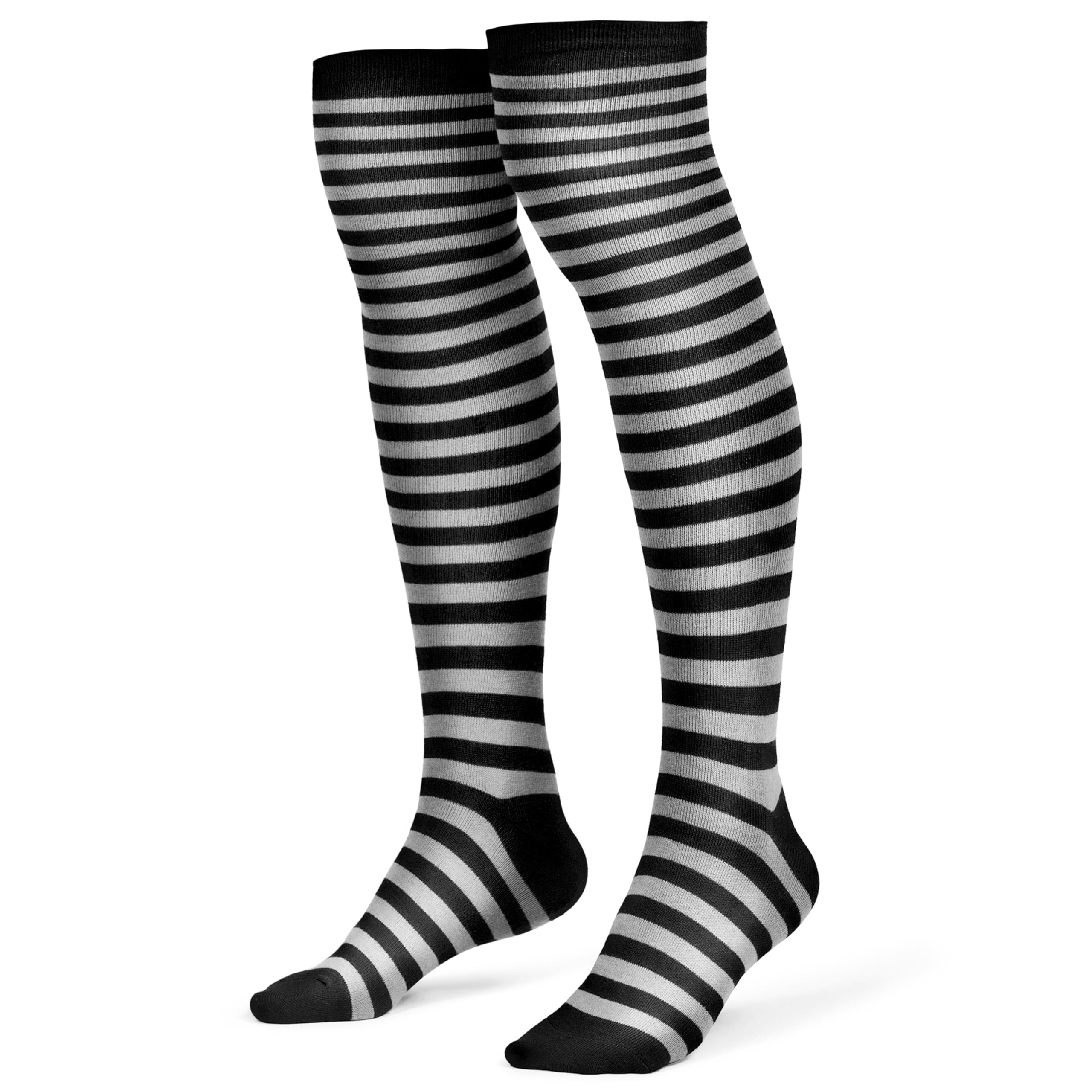 Spooktacular Creations Women's Striped Over The Knee Thigh High Stockings - Halloween Costume Accessories for Women & Girls | Perfect for Cosplay, Parties & Festive Outfits