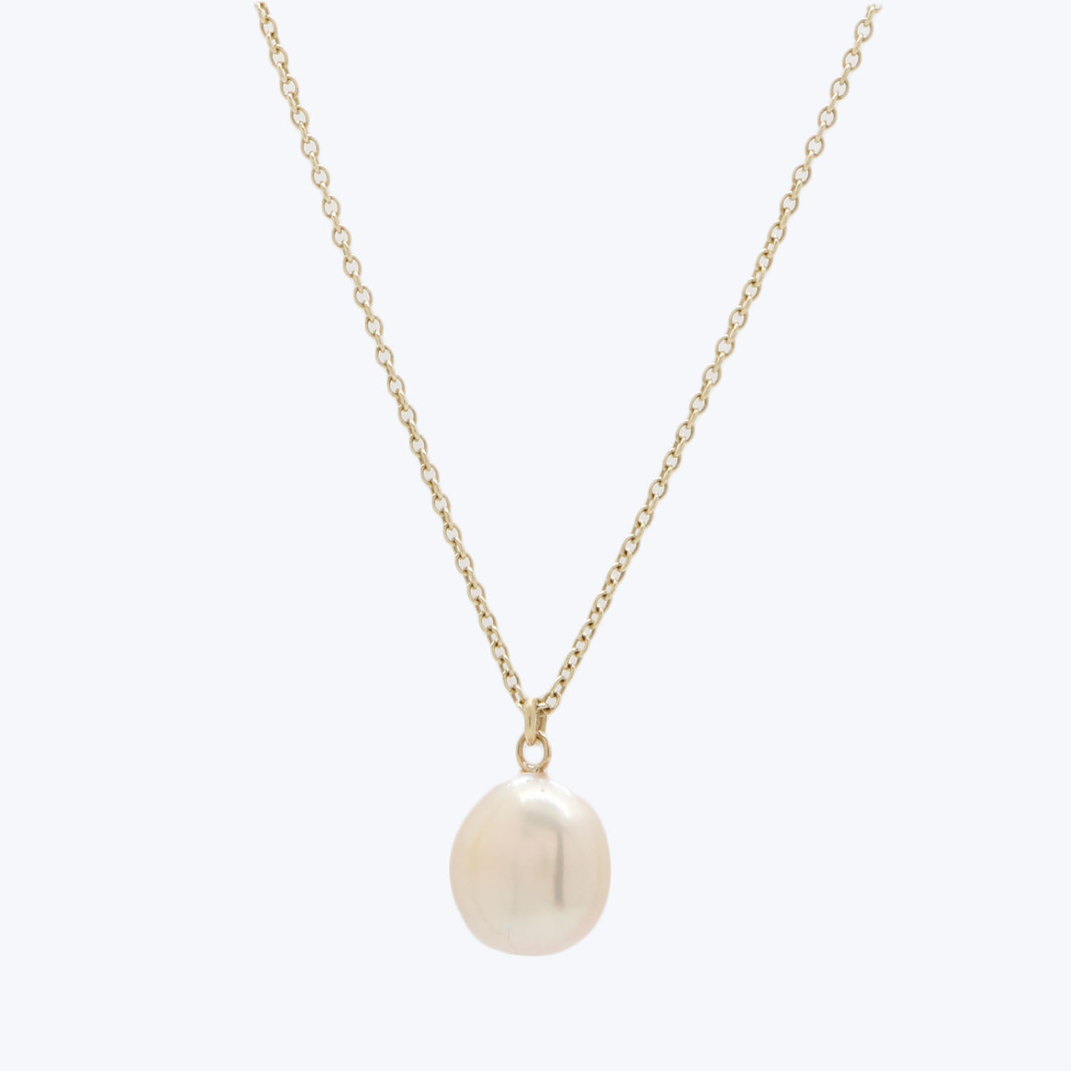 14K Gold Japanese Biwa Pearl Drop Pendant Necklace - Elegant Pink Pearl Jewelry for Women, Perfect for Weddings, Parties & Special Occasions