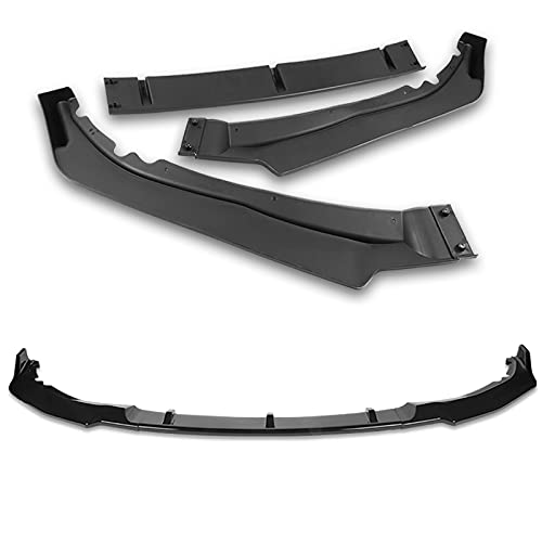 HYPERSPEED 3PCS CK-Style ABS Front Bumper Spoiler Lip for 2011-2017 Honda Odyssey - Painted Black Car Body Kit, Exterior Accessories & Air Chin - Perfect for Street Racing, Car Shows & Custom Styling