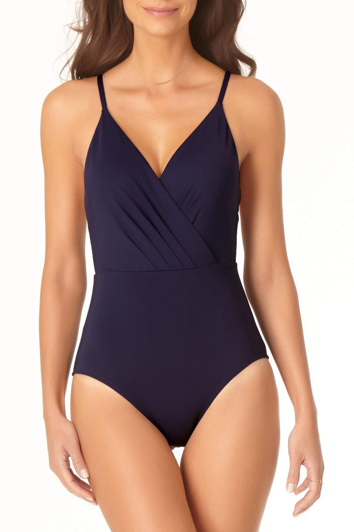 Anne Cole Retro Braid Wrap Maillot One Piece Swimsuit - Vintage Inspired Bathing Suit for Women, High Waisted Retro Swimwear for Beach, Pool & Vacation