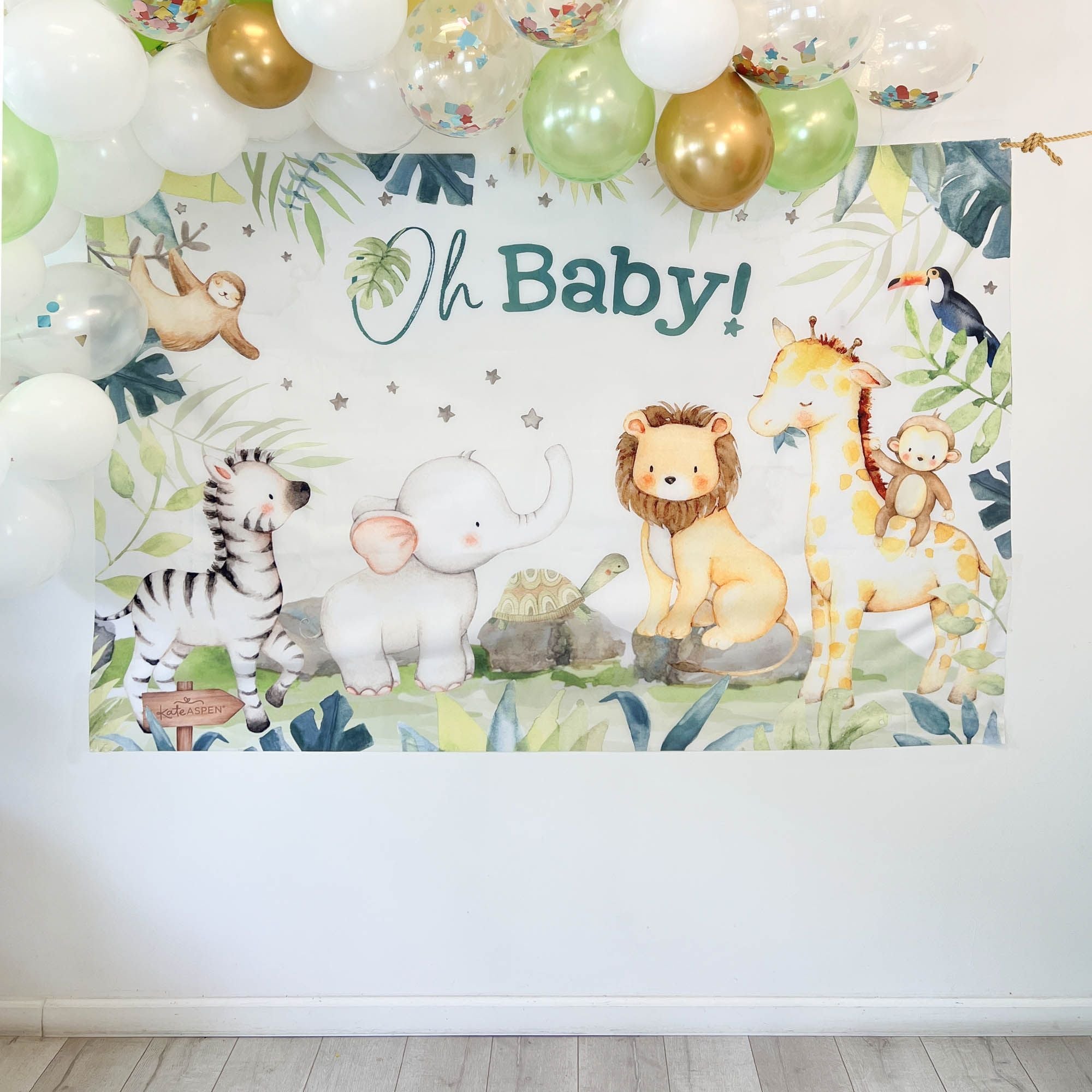 Premium Safari Baby Shower Backdrop - Jungle Animal Theme Photo Background for Newborn Photography, Gender Reveal Party & Nursery Decor
