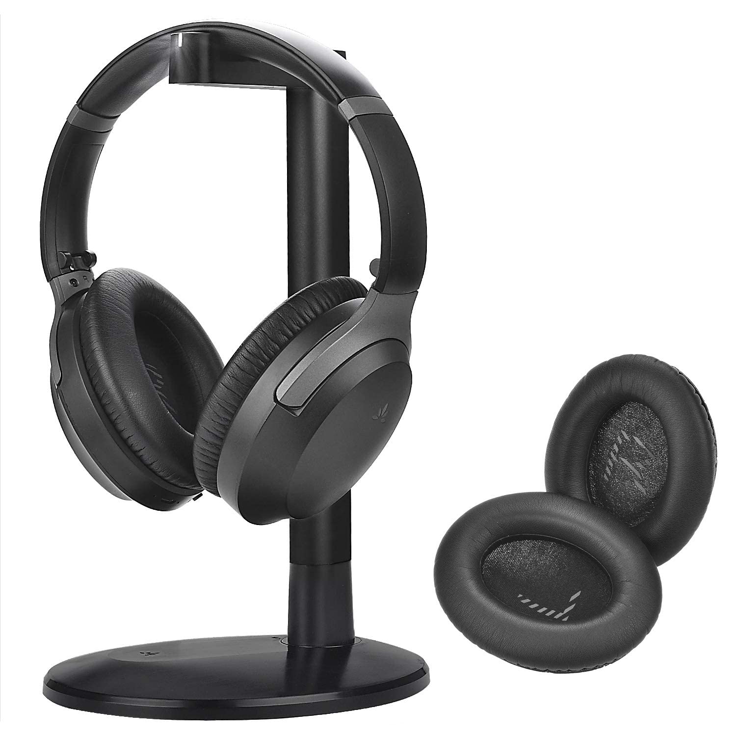 Avantree Aria Me Wireless Bluetooth Headphones with App Control - aptX HD, Low Latency, Boom Mic & Charging Stand for Seniors & Hearing Impaired | Extra Ear Pads Included | Enhanced Clarity for Music, Calls & Online Meetings