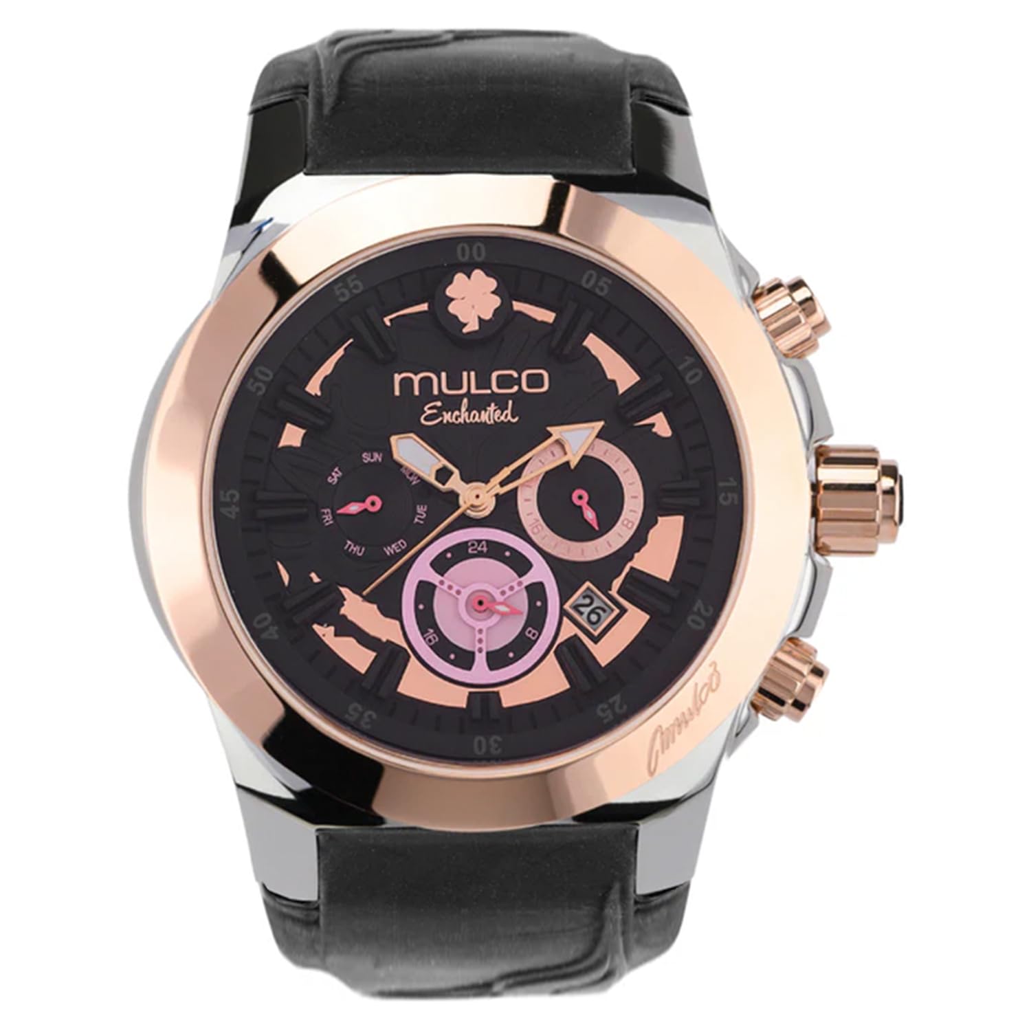 Elegant MULCO Women's Watches - Enchanted Maple Silver Stainless Steel Case with Silicone Band, Mother of Pearl & Rose Gold Dial, Quartz Movement, Waterproof - Perfect for Office, Date Night & Special Occasions