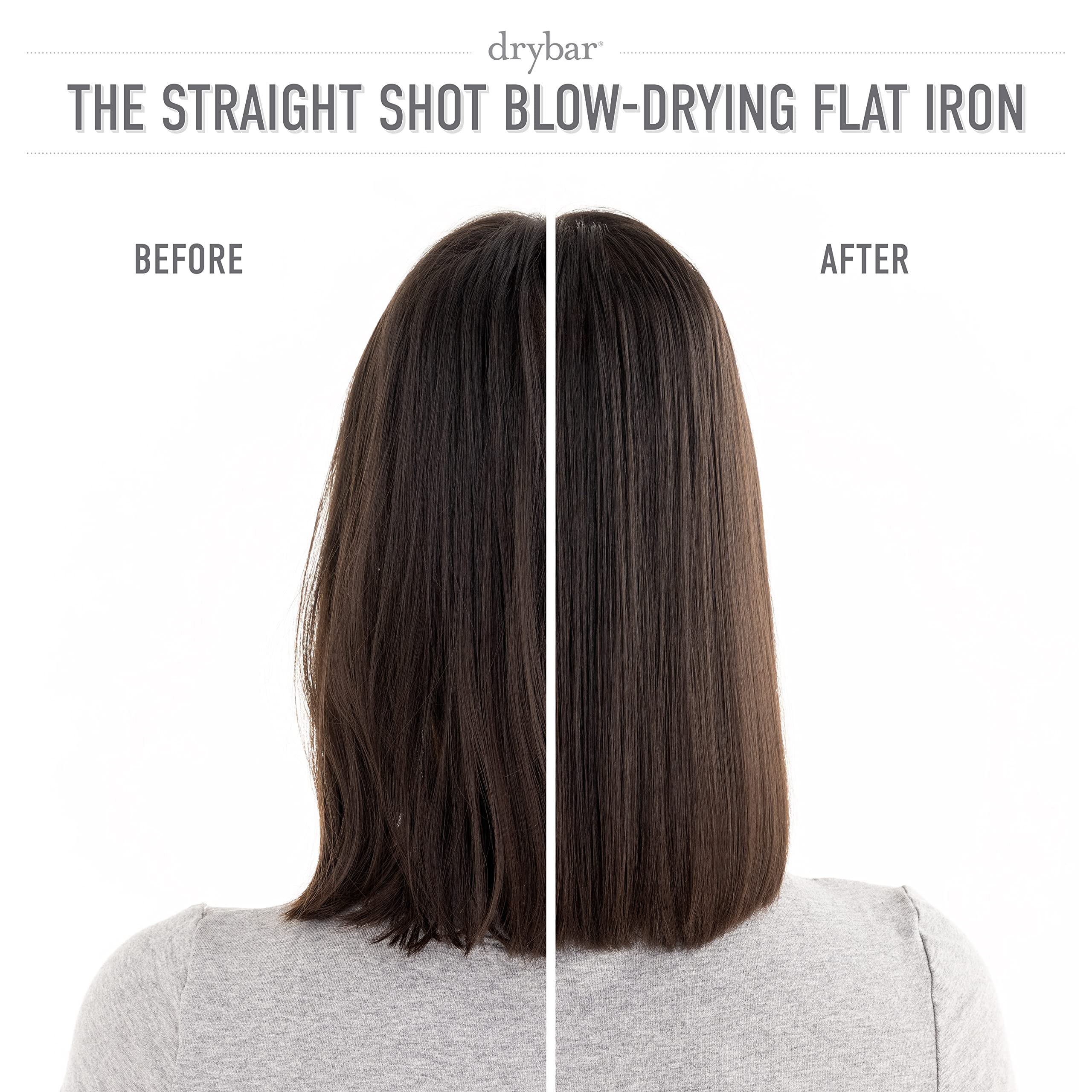 Drybar The Straight Shot Blow-Drying Flat Iron - Professional Hair Straightener & Blow Dryer Combo for Smooth, Shiny Hair | Perfect for Home Use & Salon Styling