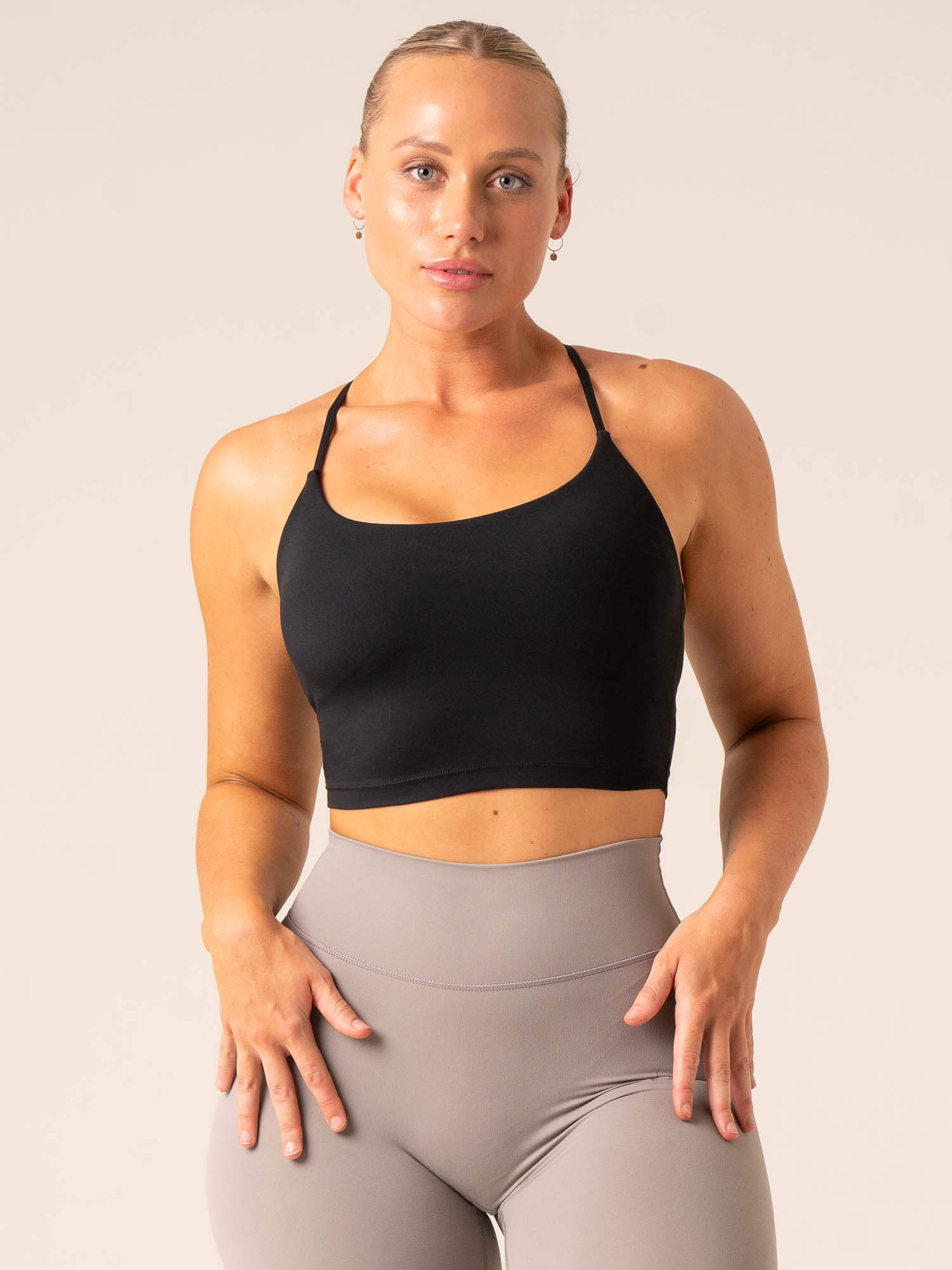 NKD Embody Tank Bra - Black Seamless Sports Bra for Yoga, Running & Gym Workouts
