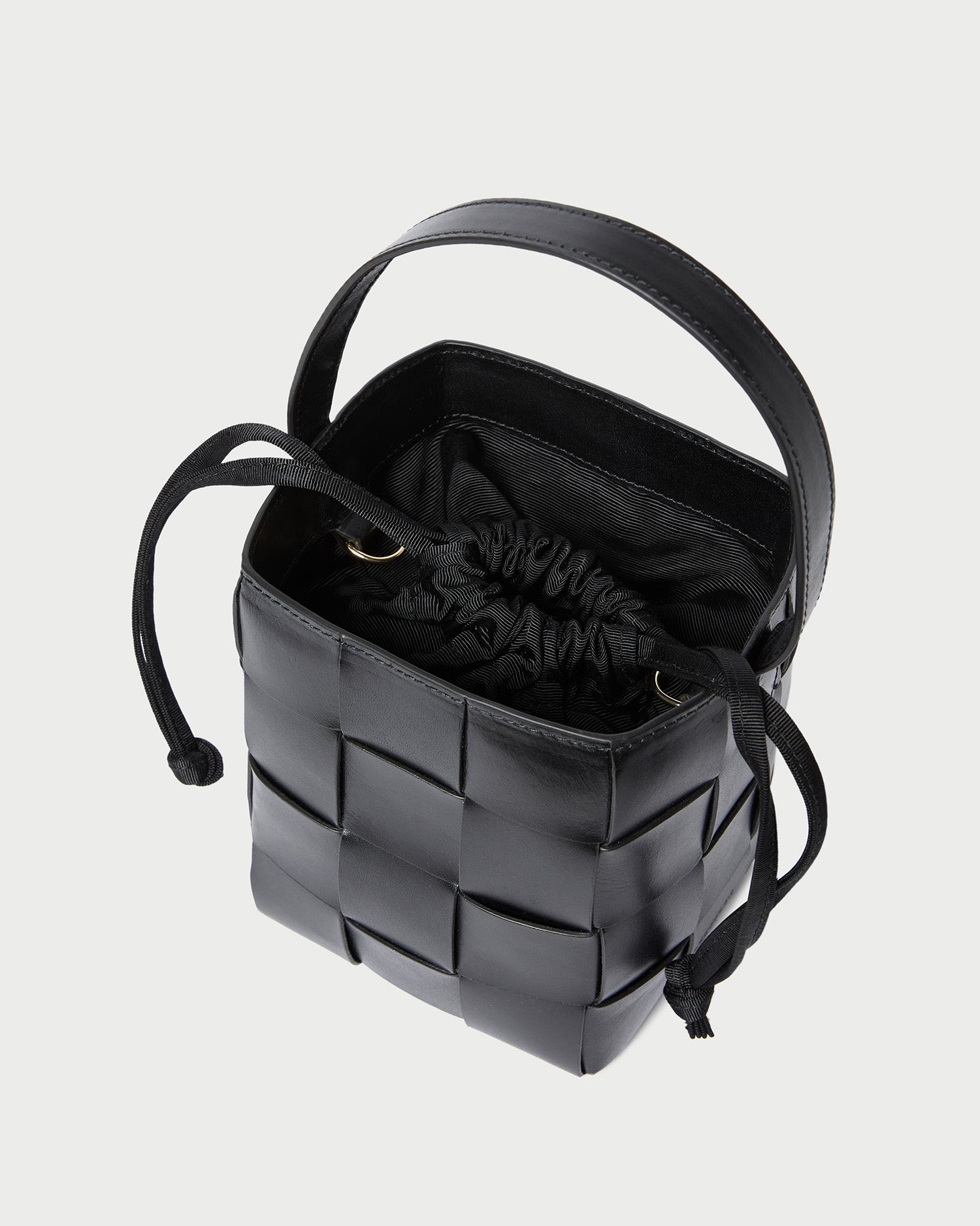 Laith Black Woven Bucket Bag for Women - Stylish Crossbody Handbag for Everyday Use, Travel & Shopping