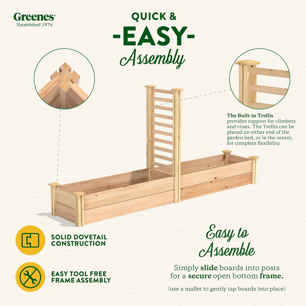 Premium Cedar Raised Garden Bed with Trellis - 16