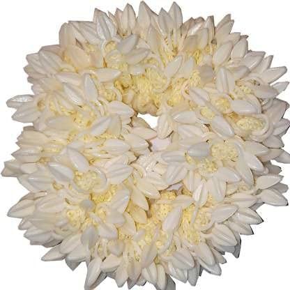 2 Pcs Mogra Scented Hair Bands - Floral Rubber Hair Accessories for Women & Girls (White, Free Size) - Perfect for Weddings, Parties, Festivals & Daily Wear - Pack of 2