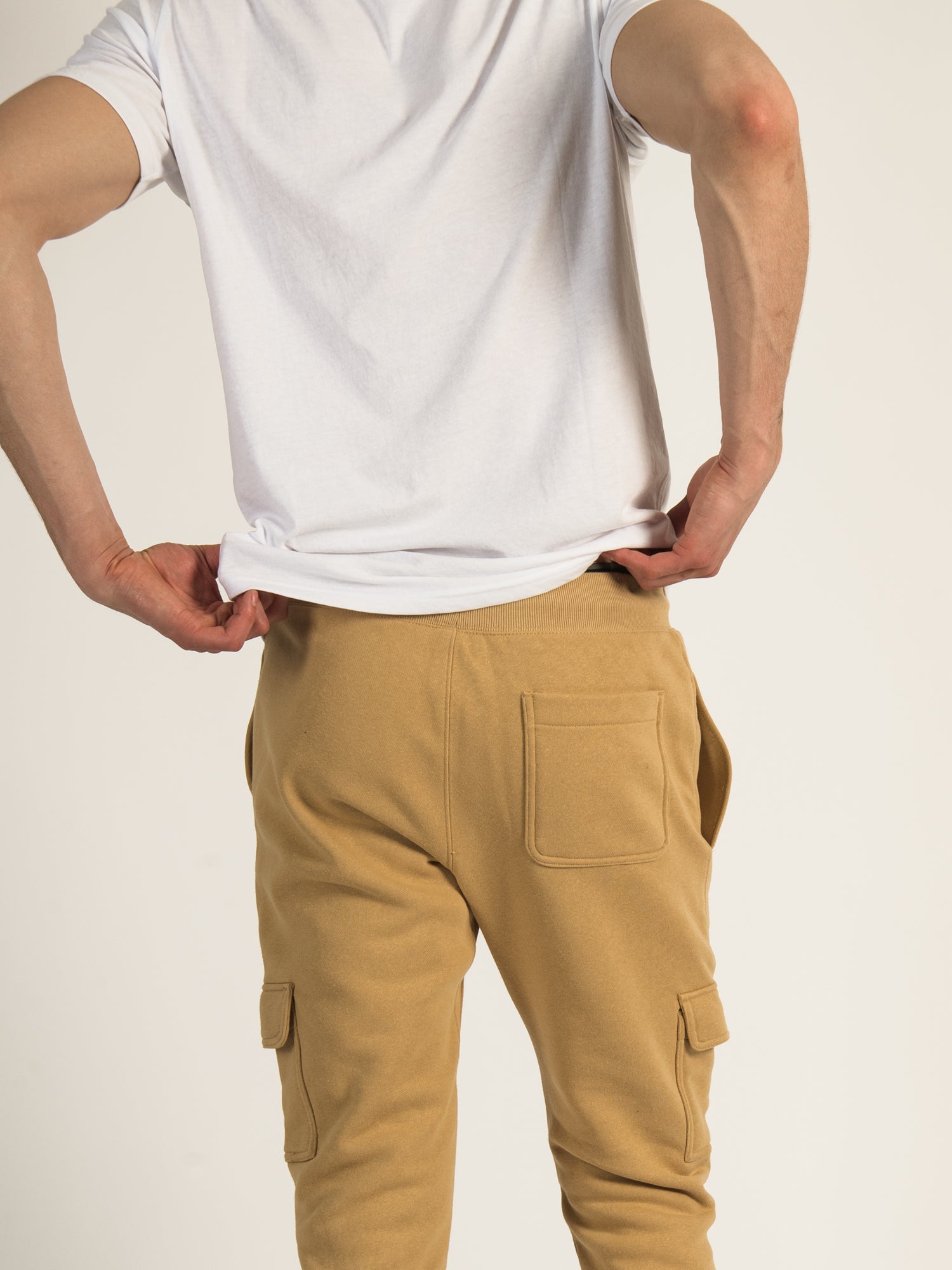 Champion Men's RW Cargo Jogger Pants - Sand/Sable Color - Comfortable Athletic Casual Wear for Running, Gym & Outdoor Activities