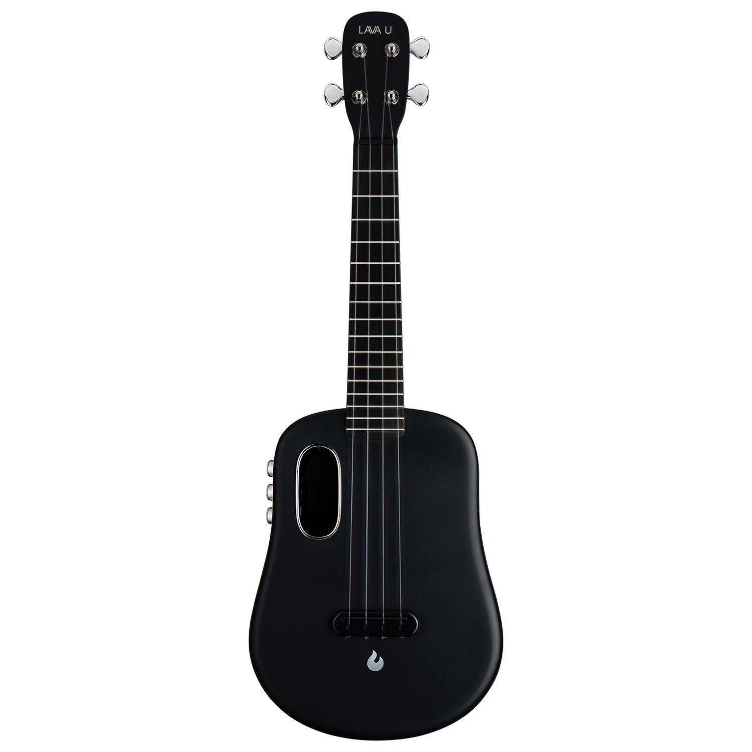 LAVA U Carbon Fiber Concert Ukulele with Effects - Travel Ukulele with FreeBoost, Sparkle Black Finish, 23-inch Size - Includes Hard Case, Pick & Charging Cable | Perfect for Travel, Performances & Beginners