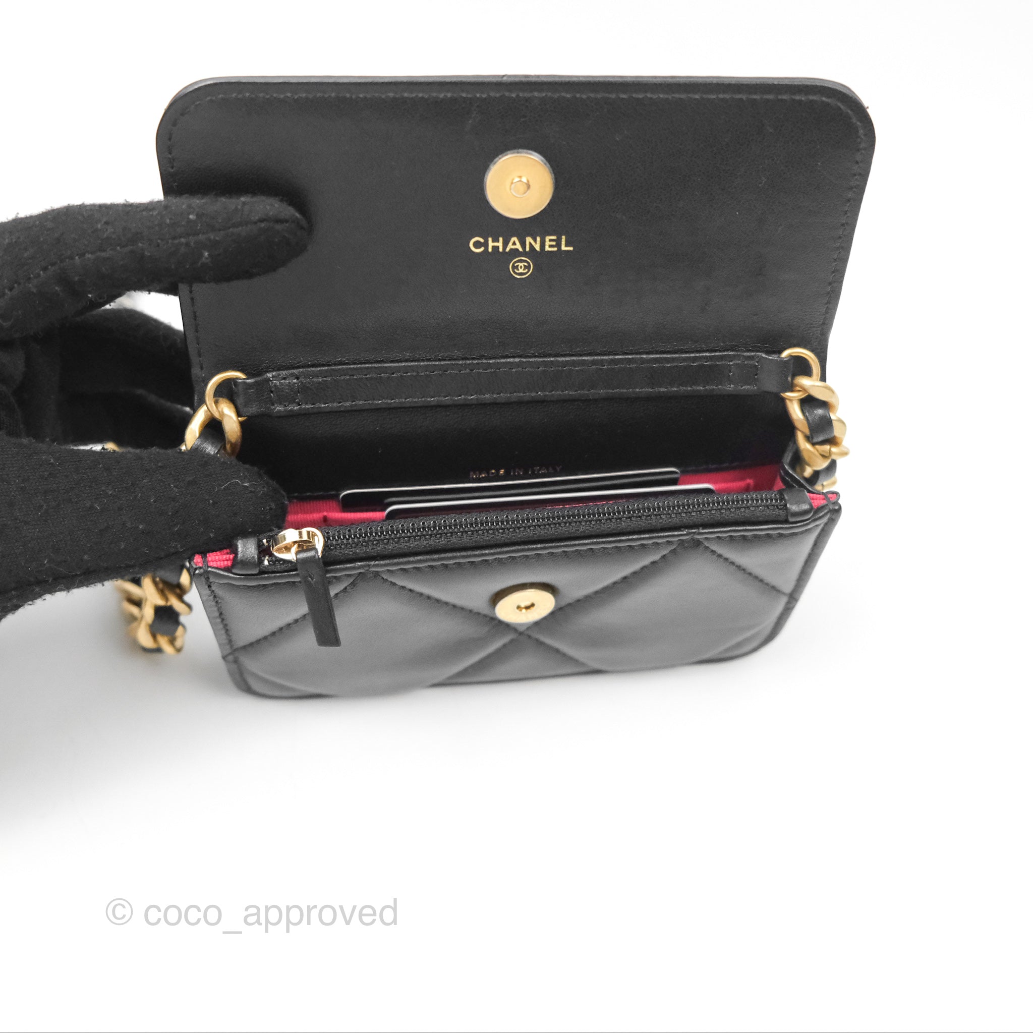 Chanel 19 Clutch With Chain Black Lambskin Mixed Hardware - Luxury Designer Crossbody Bag for Women, Perfect for Evening Parties & Special Occasions
