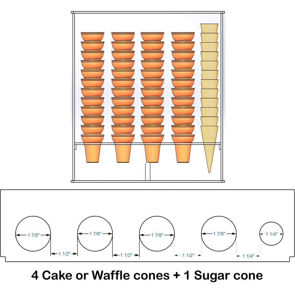 Clear Acrylic 4-Tier Cake Stand & Sugar Cone Holder - Perfect for Dessert Displays, Candy Buffets, and Party Decorations