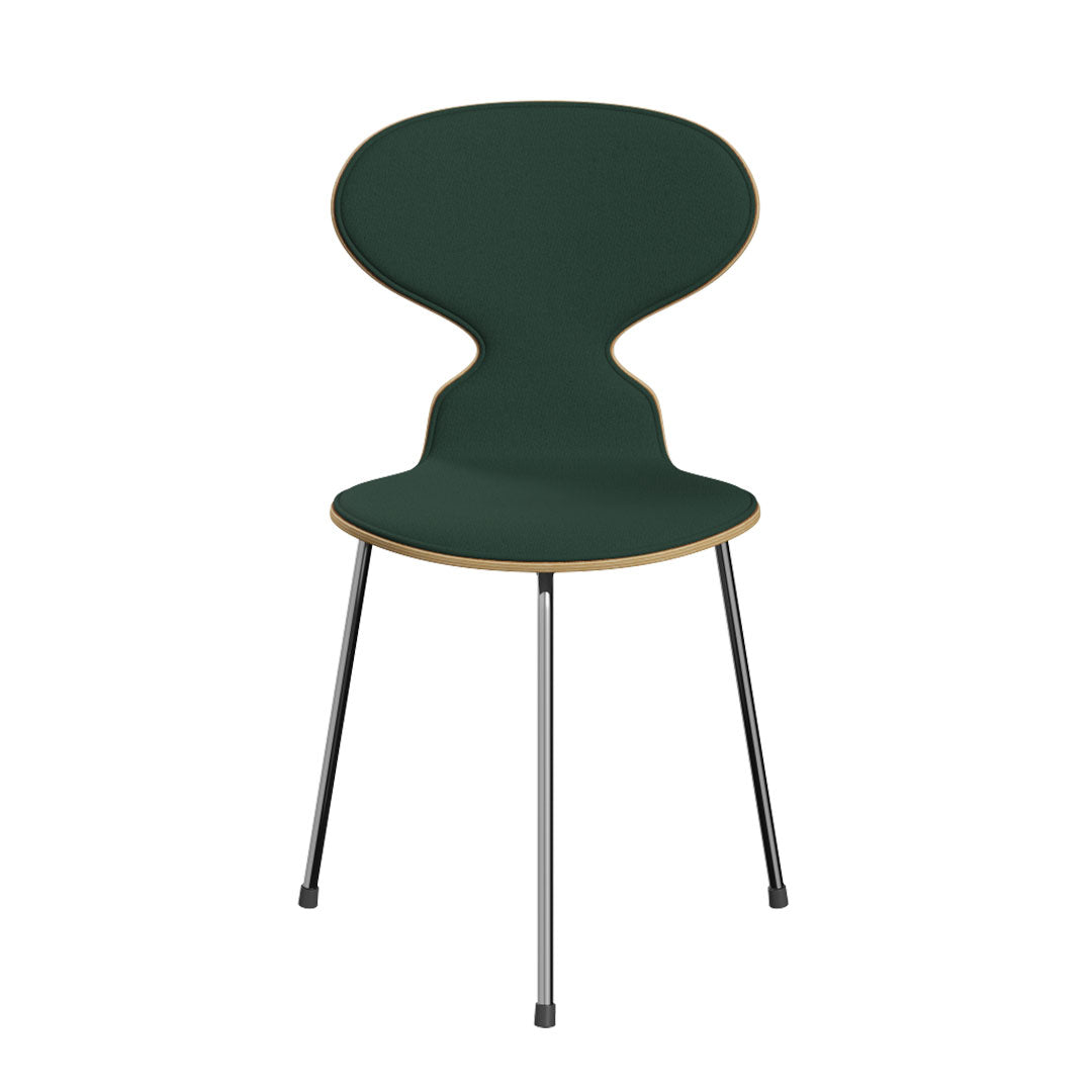 Ant Chair 3100 - Clear Lacquered Wooden Dining Chair with Upholstered Seat | Modern Scandinavian Design for Home, Office, and Restaurant Use