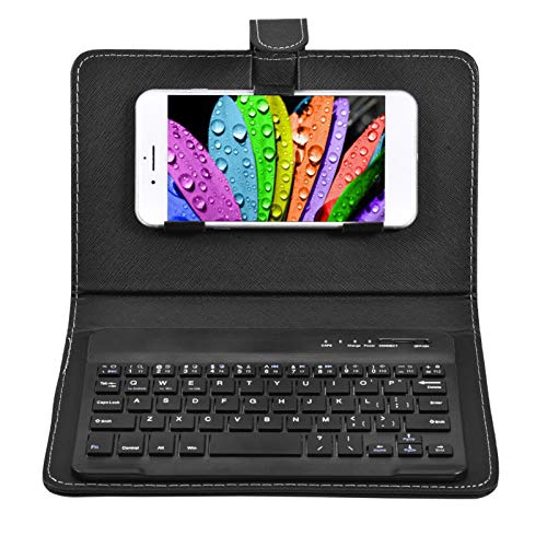 Universal Bluetooth Keyboard with Leather Case - Detachable Flip Stand for 4.5