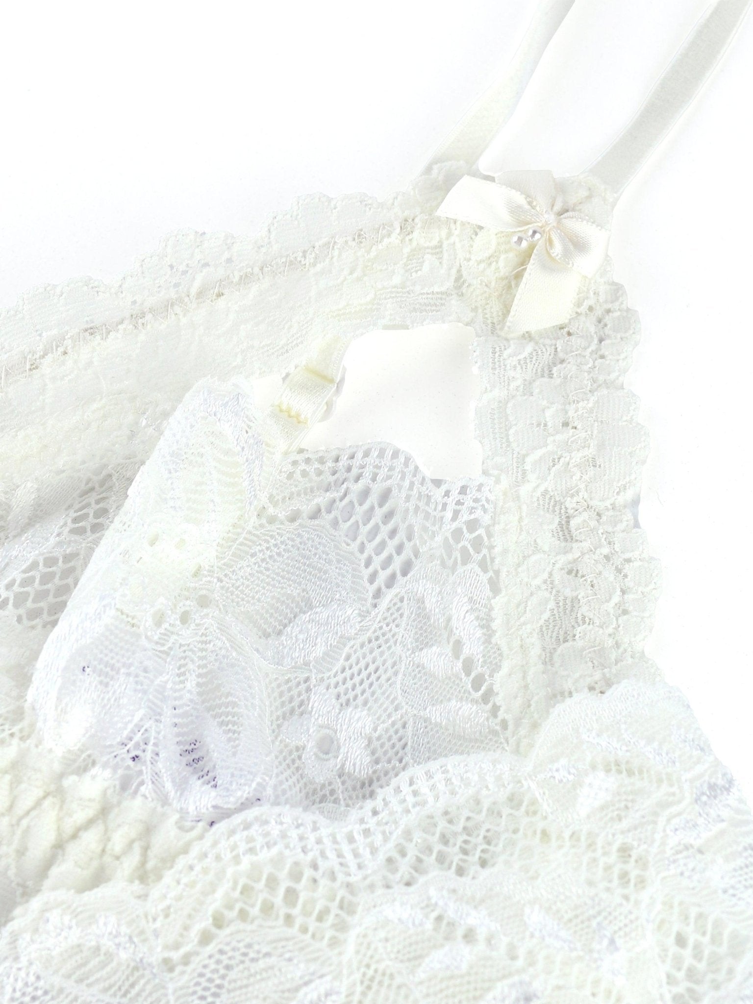 Sexy Lace Crotchless Thong & Bralette Set for Women - Honeymoon Lingerie, Bridal Nightwear, Valentines Day Gift - Perfect for Romantic Occasions & Boudoir Photography