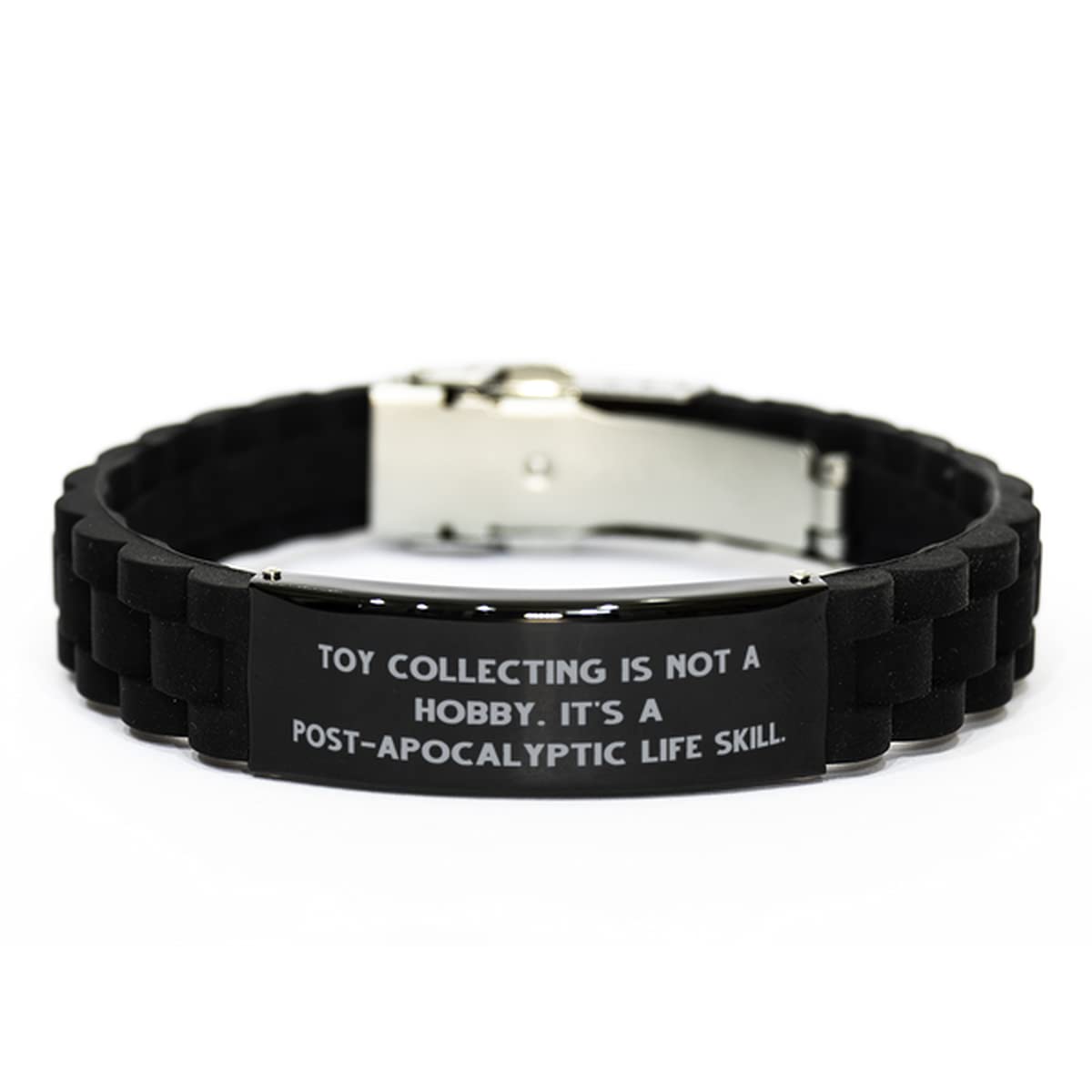 Black Glidelock Clasp Bracelet for Gag Toy Collectors - Unique Funny Gift for Friends & Present Idea - Perfect for Pranks, Gag Gifts & Toy Collections