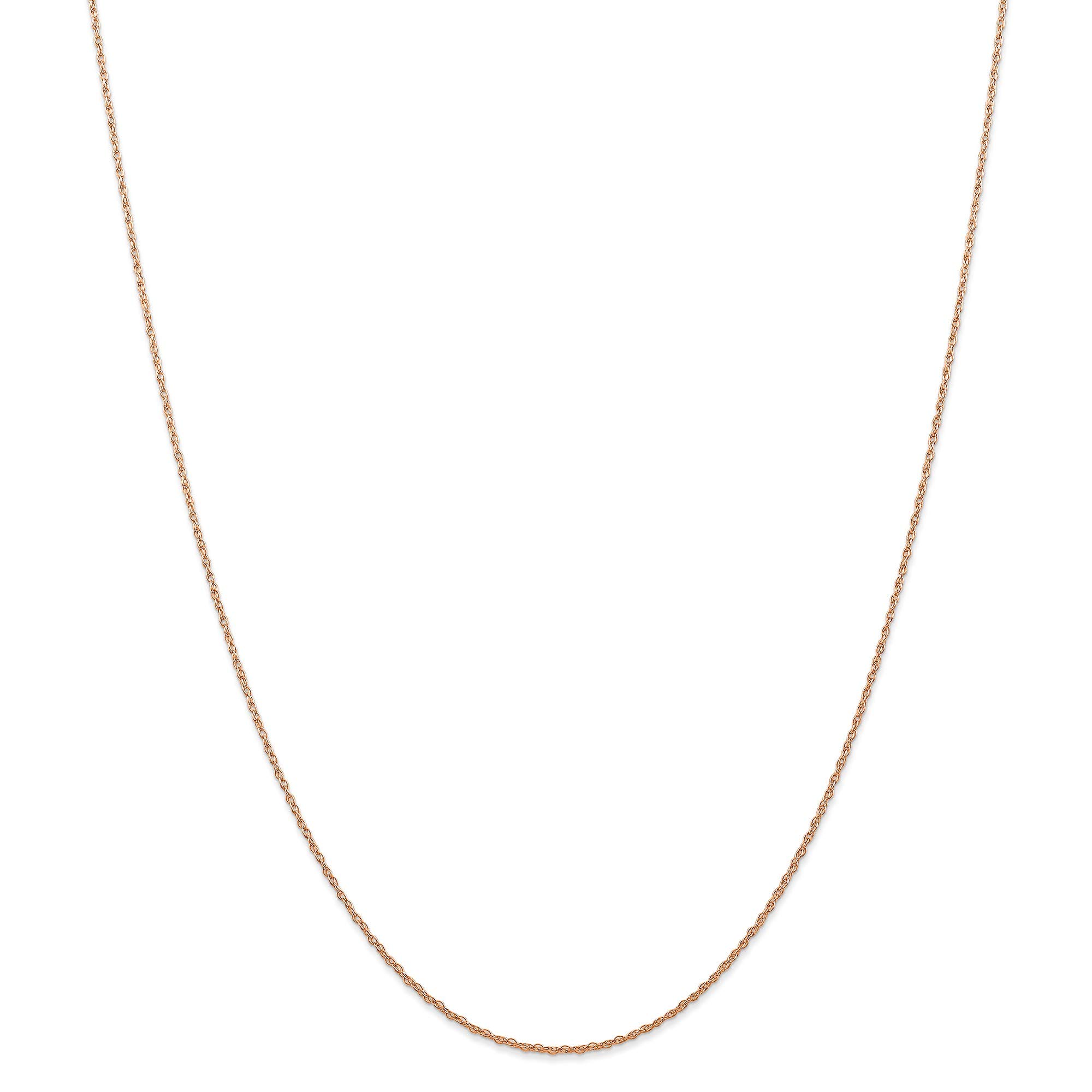 14K Rose Gold 0.7mm Carded Cable Rope Chain Necklace - 20 Inch Dainty Jewelry for Women - Perfect for Layering, Gift Giving & Everyday Wear