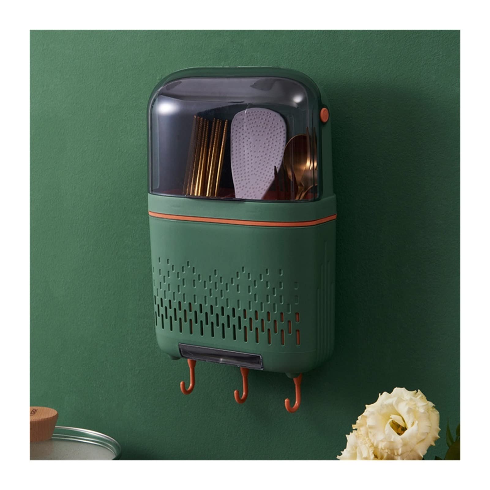 Stainless Steel Cutlery Drainer & Utensil Organizer - Wall Mounted Tableware Drying Rack for Knives, Forks, Spoons & Chopsticks - Space Saving Kitchen Storage Solution for Countertop or Under Cabinet (Color: D) - Perfect for Small Kitchens, Restaurants & RVs