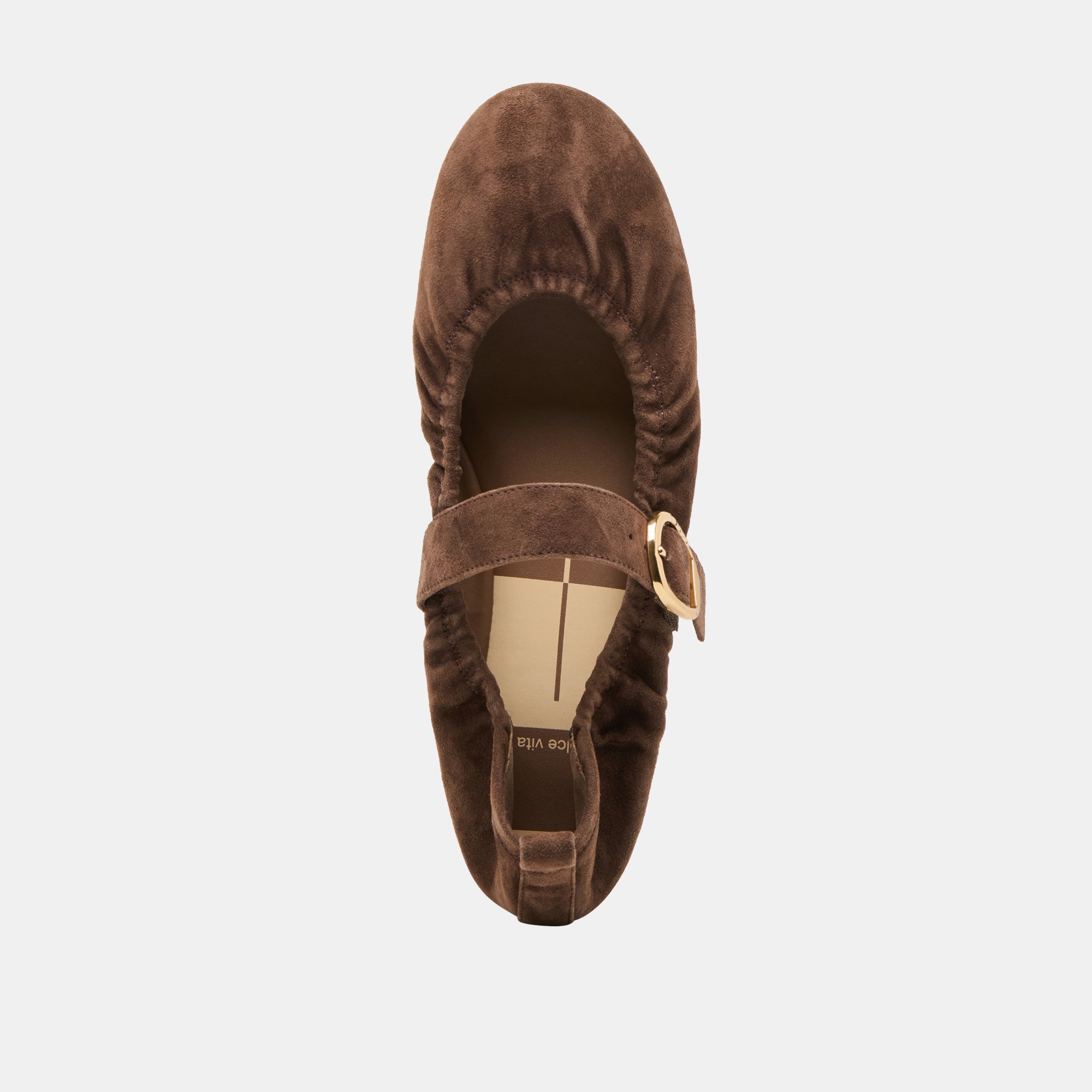 CAELY Women's Ballet Flats - DK Brown Suede Comfortable Slip-On Shoes for Work, Travel & Casual Wear