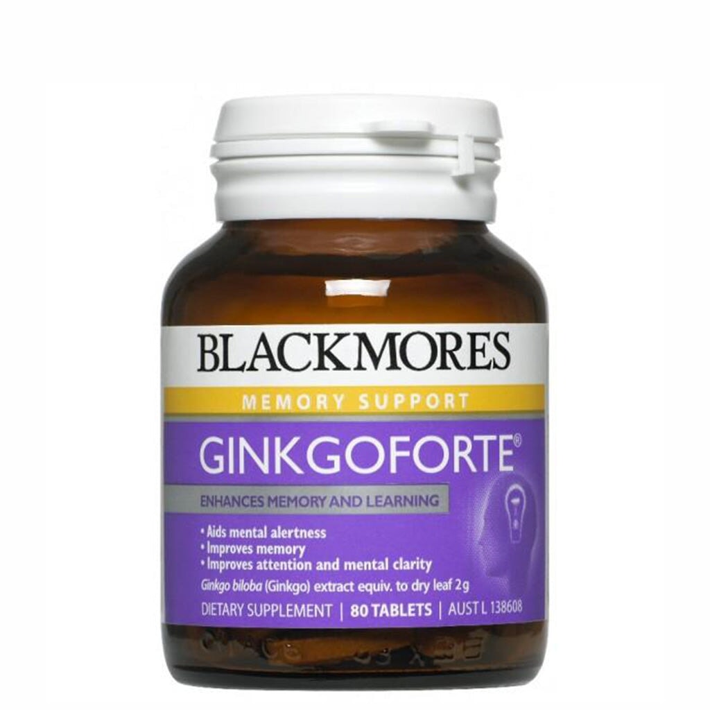 Blackmores Ginkgo Forte 120 Tablets - Premium Brain & Memory Support Supplement - Enhance Focus & Cognitive Function for Students & Professionals